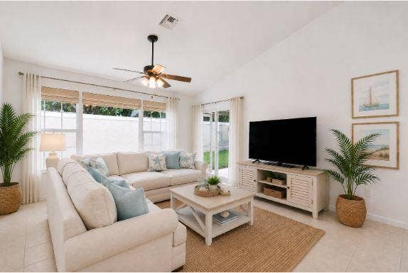 Living room - virtually staged