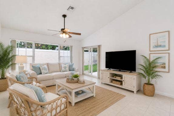 Living room - virtually staged