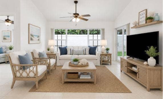 Living area - virtually staged