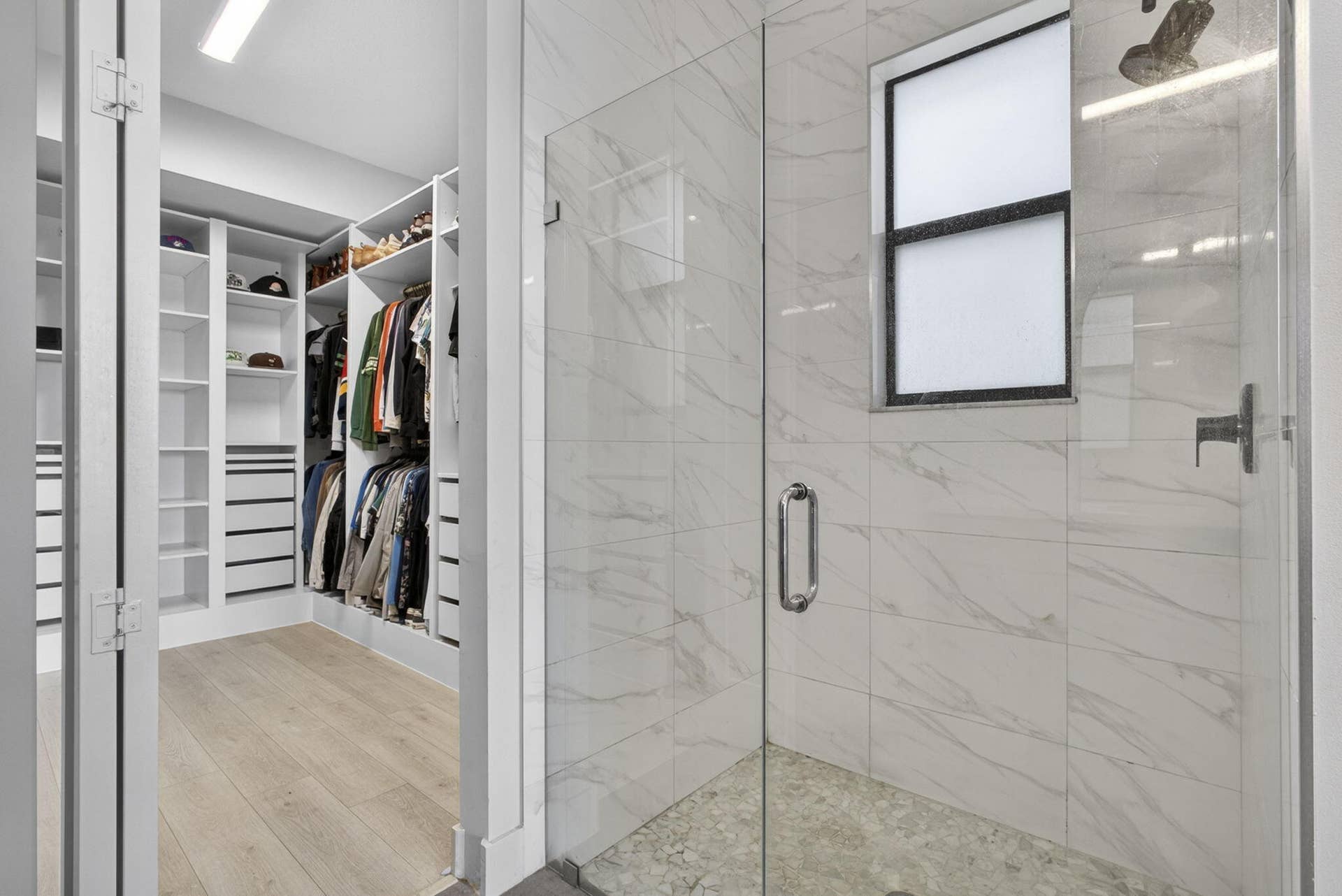 on 1st Floor, Walk in shower