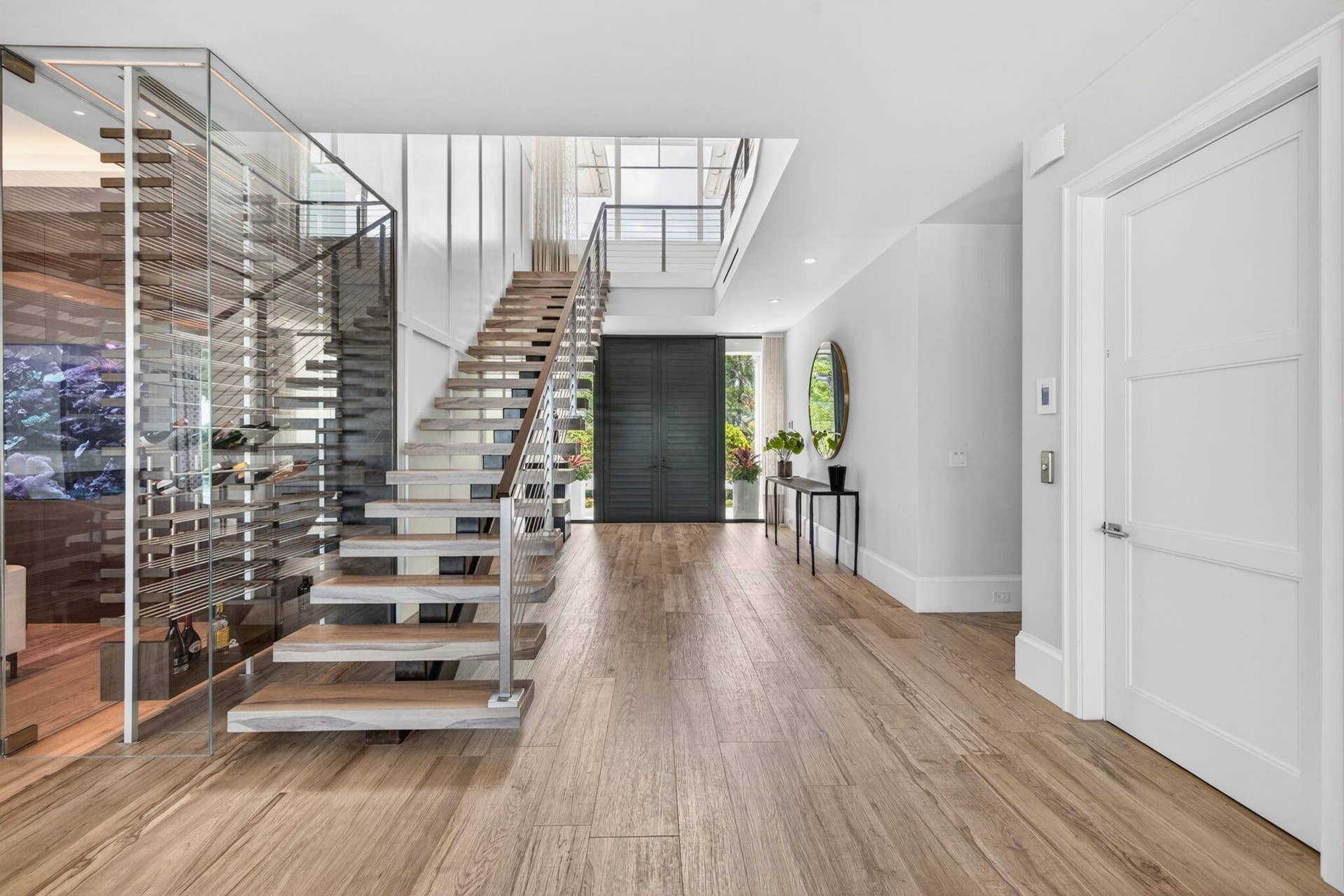 Grand Foyer with Floating Staircase