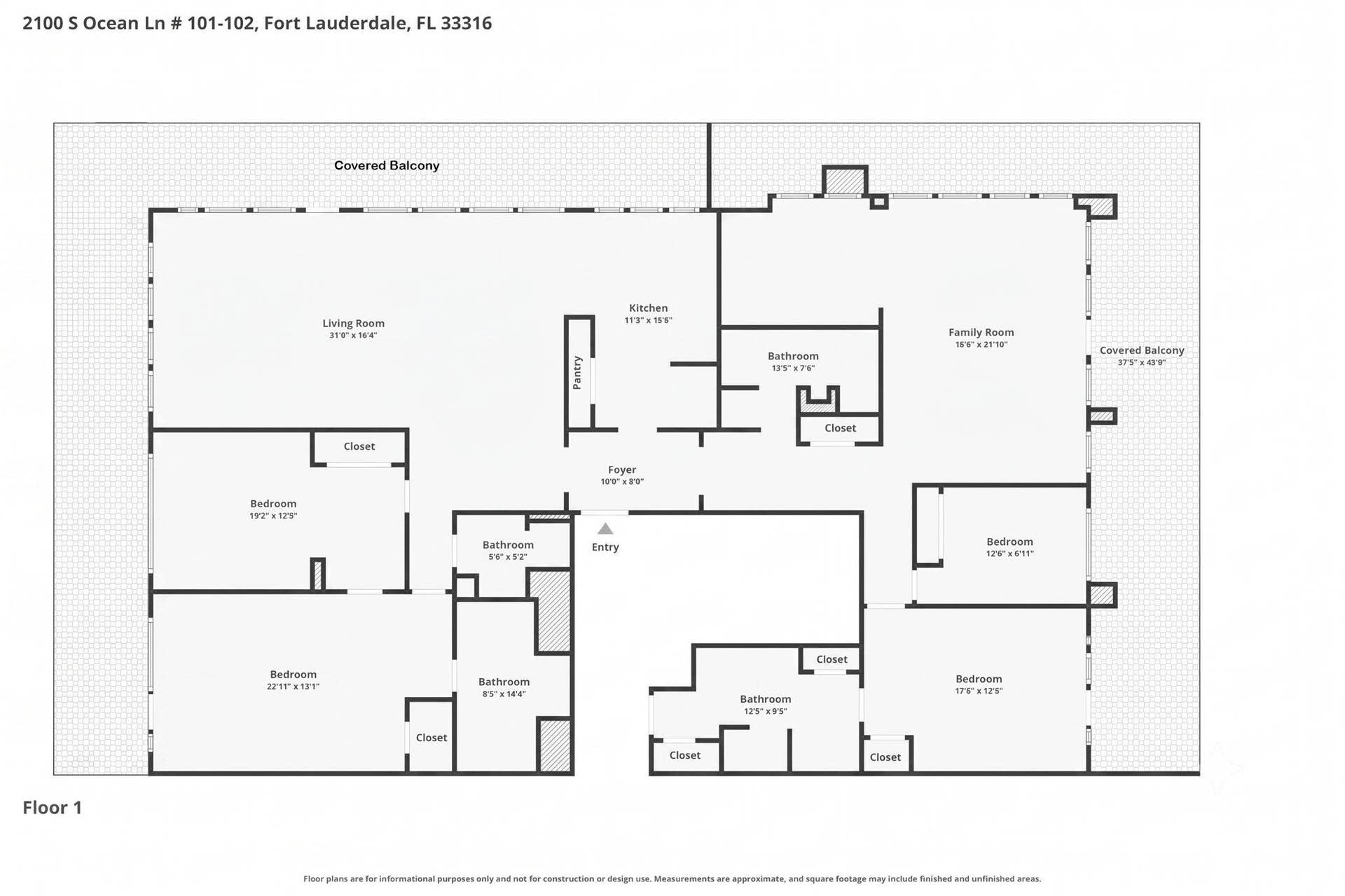 2100 S Ocean Lane, #101-102, Fort Lauderdale, FL 33316 2100 Floor Plan Update