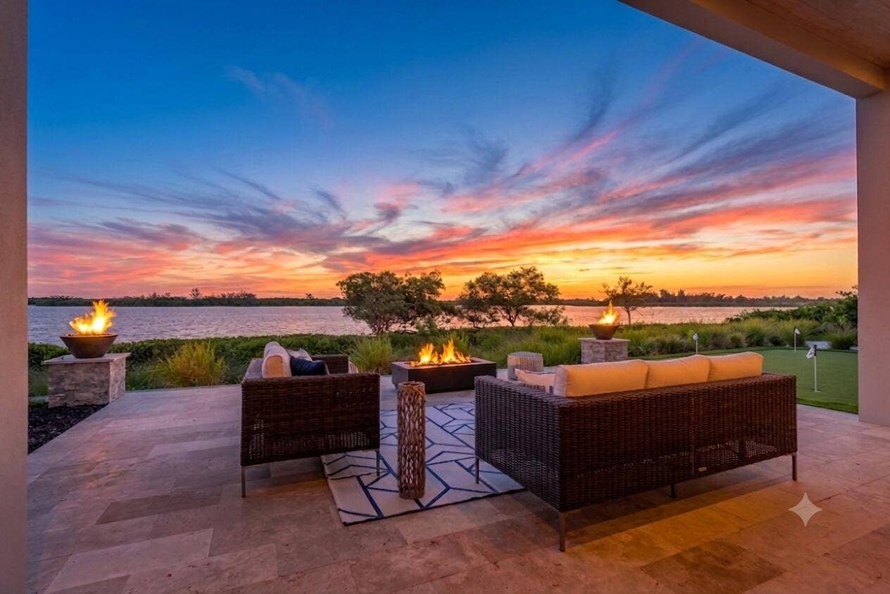 Twilight river view