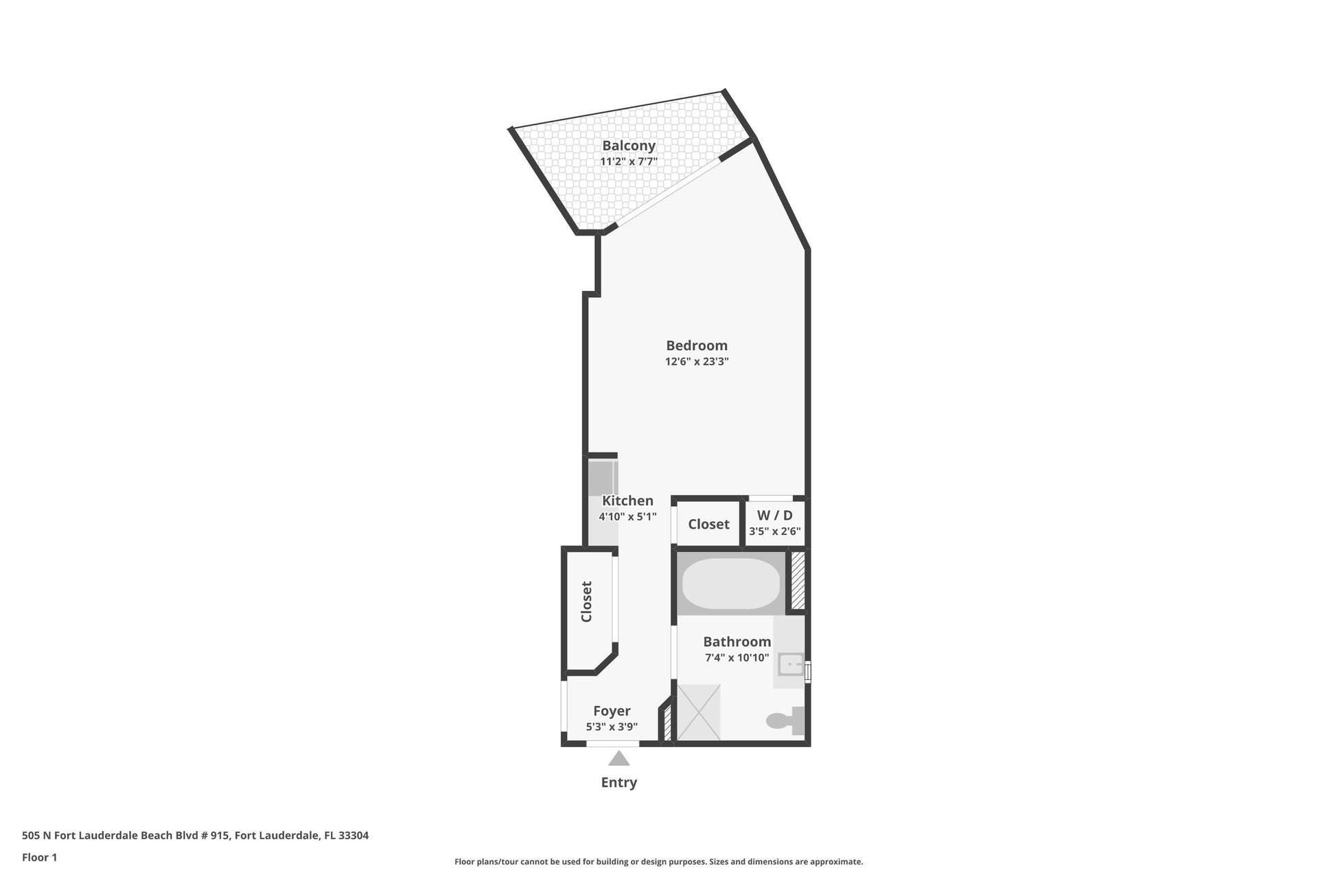 505 N Fort Lauderdale Beach Boulevard, #915, Fort Lauderdale, FL 33304 Floor Plan Unit# 915_505 N Fort Lauderda