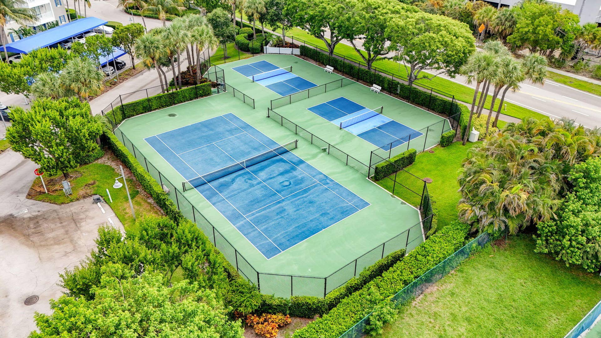 Community tennis and pickle ball courts