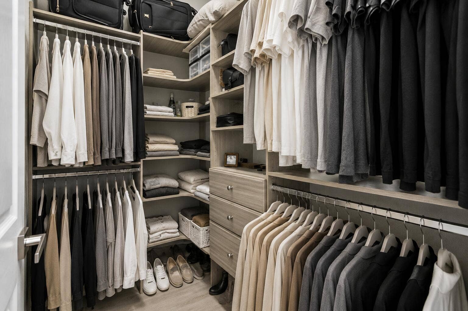 732 SE 2nd Street, #732, Pompano Beach, FL 33060 Virtually Staged his and hers primary closets