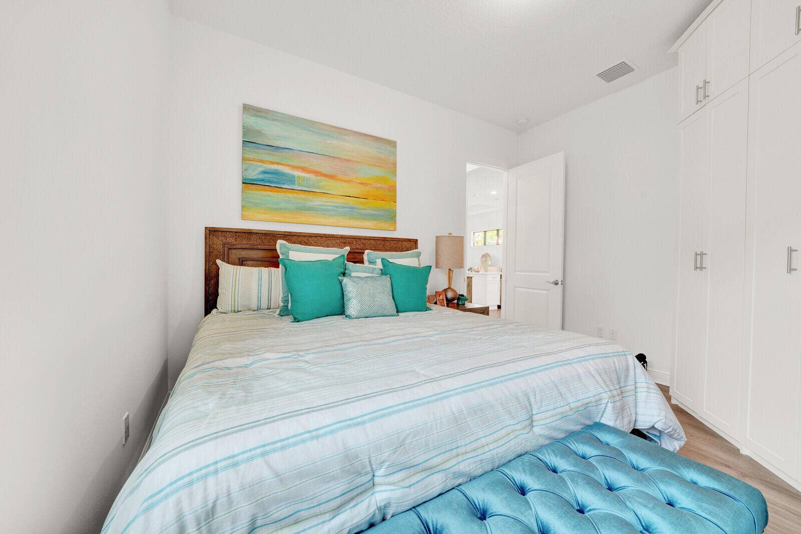 Bright interior space featuring light wood-finish flooring