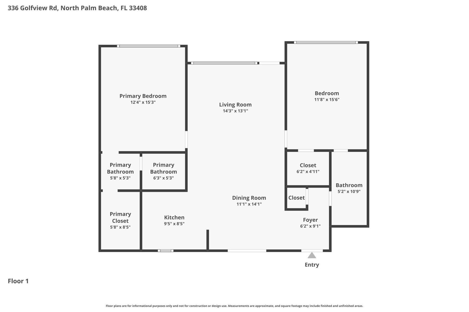 336 Golfview Road, #619, North Palm Beach, FL 33408 Floor Plan
