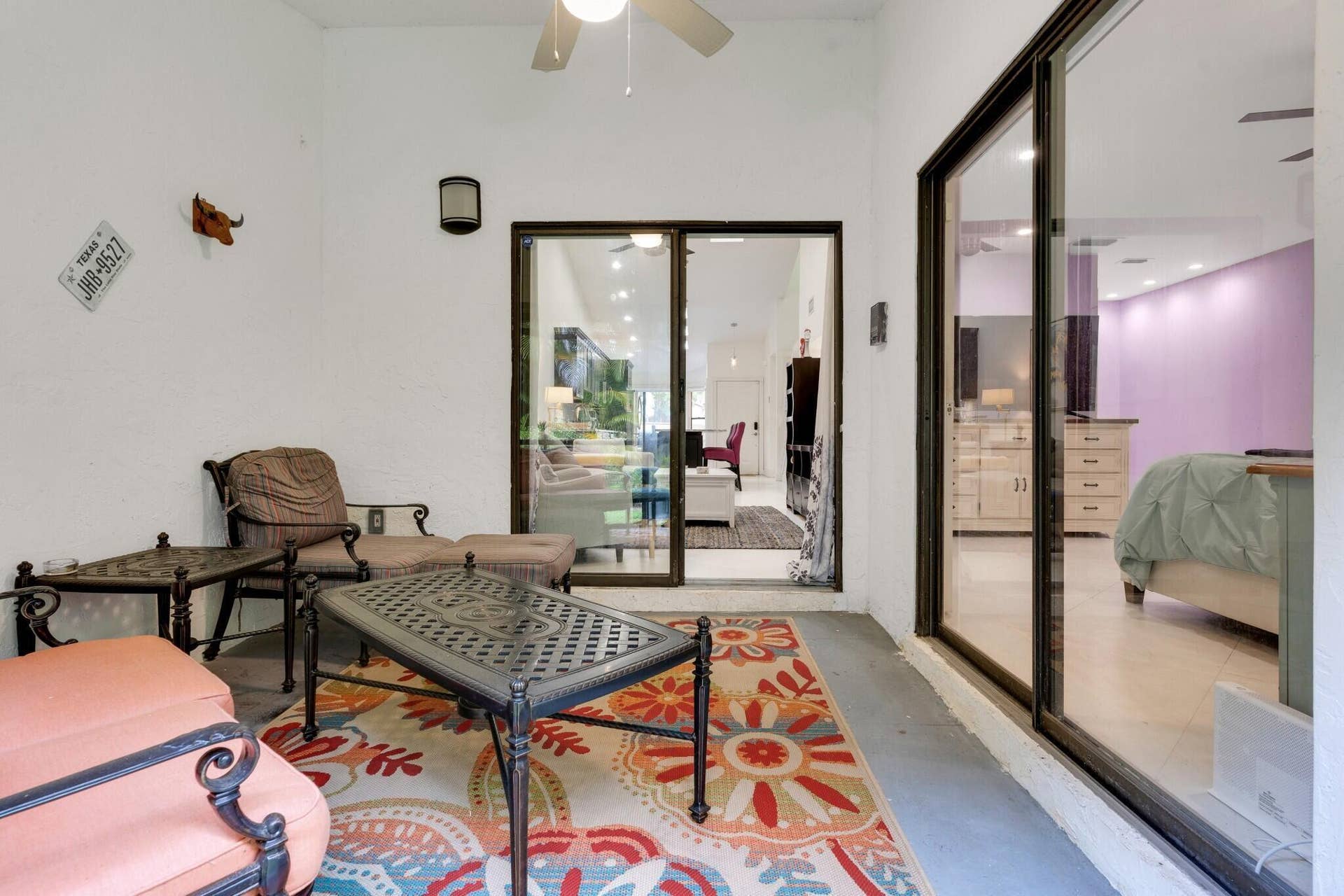 Photo of patio shown previously furnished