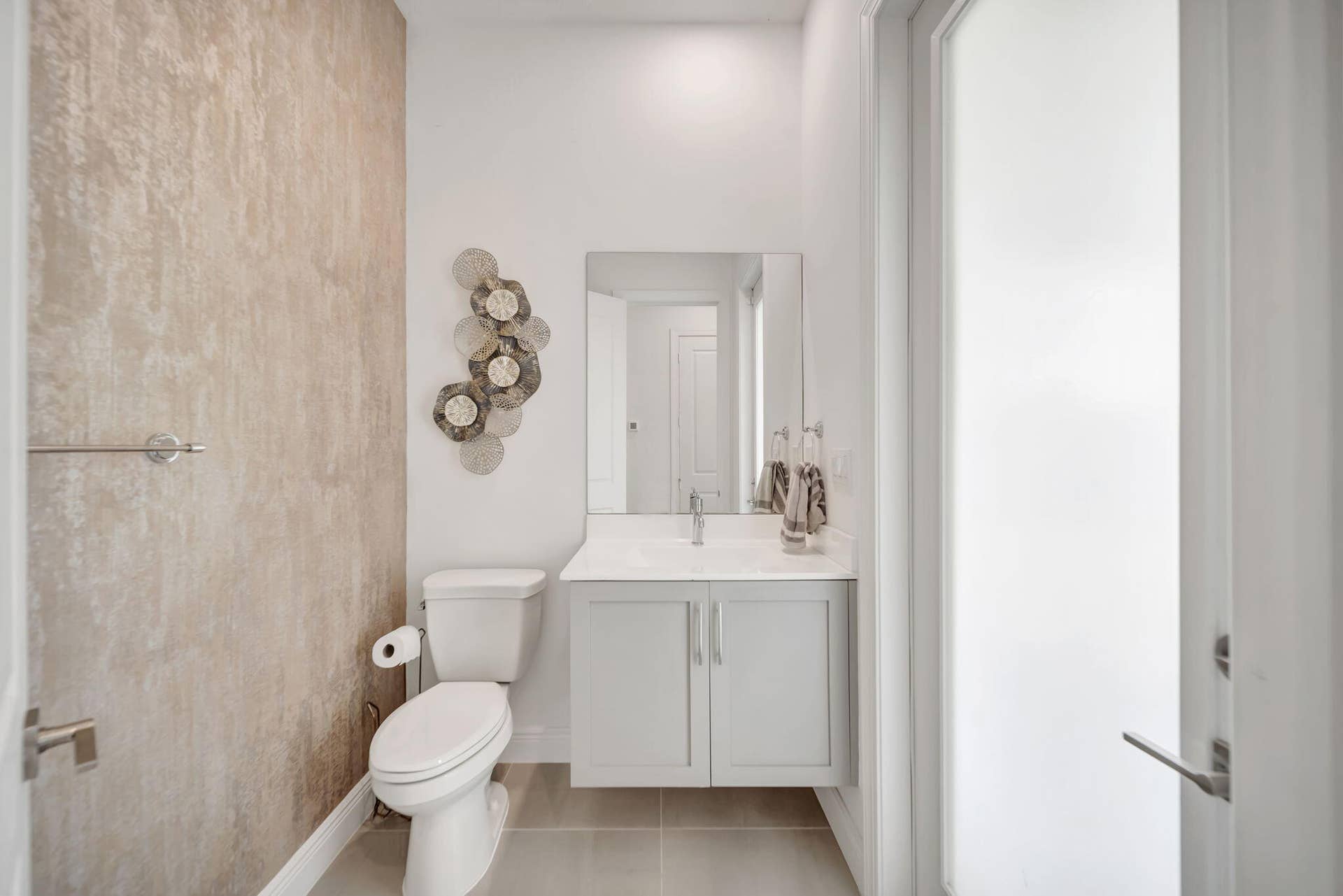 1/2 Bath - Cabana - door opens out to private backyard space