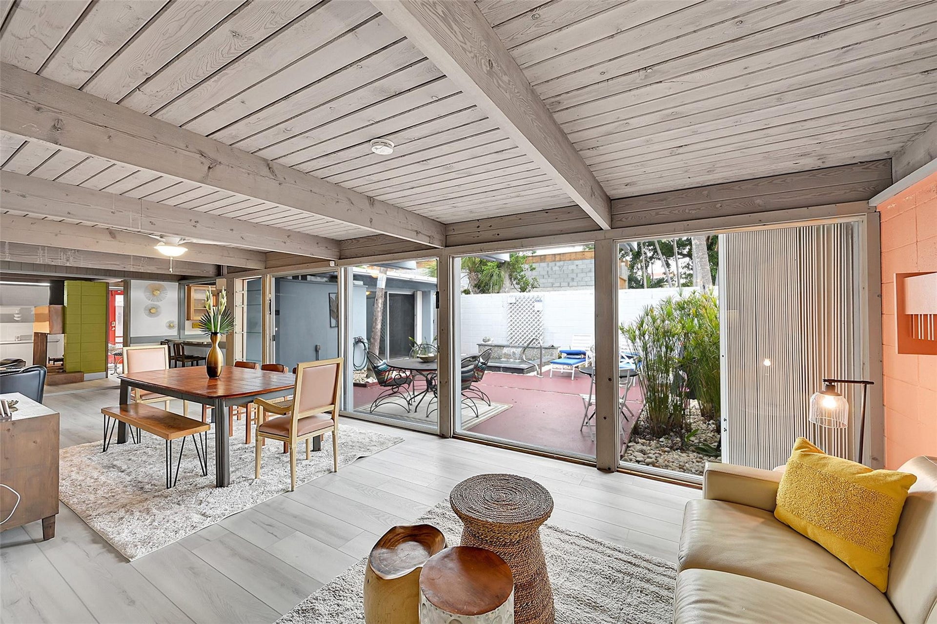 234 Pine Avenue, Lauderdale By The Sea, Lauderdale By The Sea, FL 33308 extra living area open to dining area with view of patio