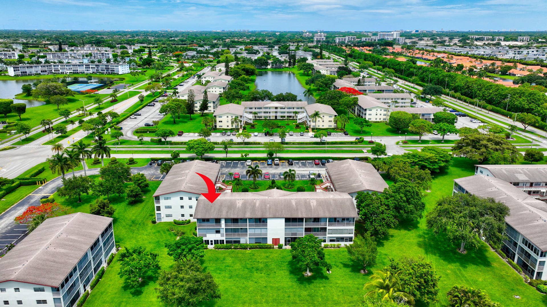374 Brighton I, #374, Boca Raton, FL 33434 Aerial Views of the Corner Unit