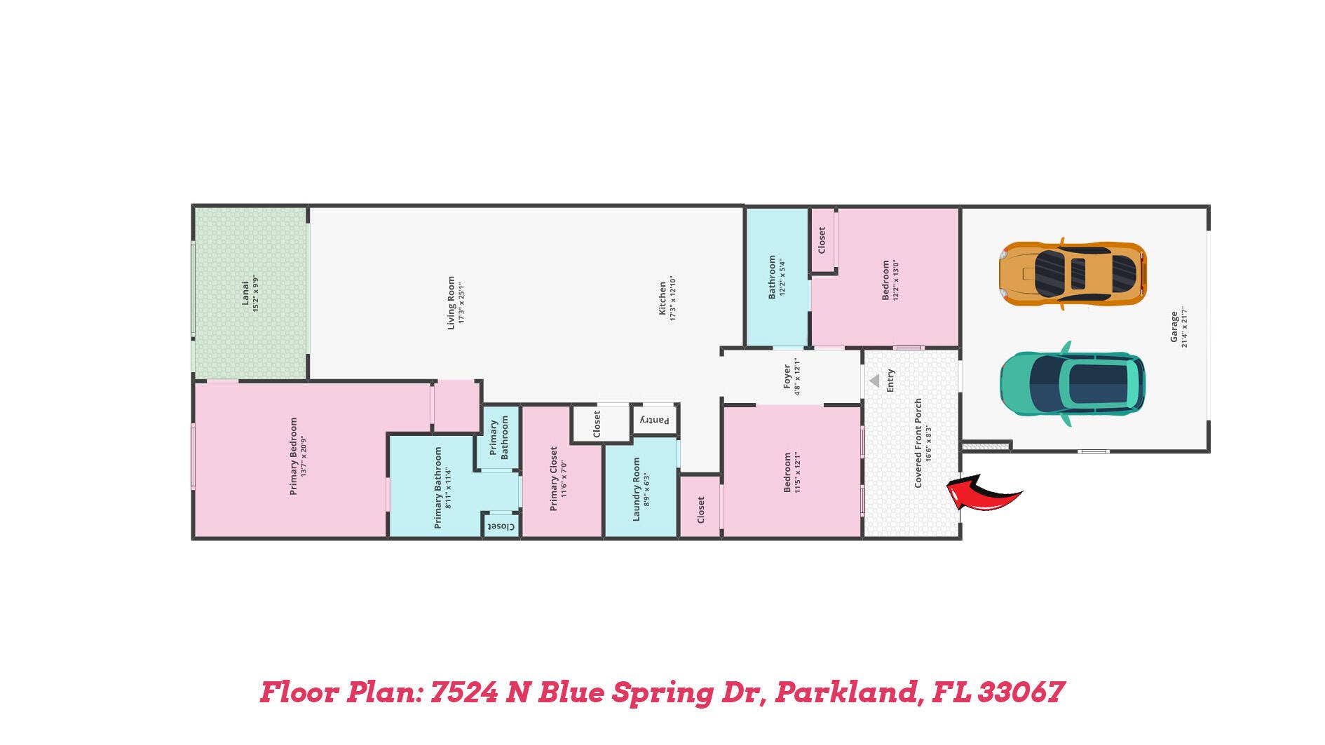7524 N Blue Spring Drive, Parkland, FL 33067 2 Floor Plan
