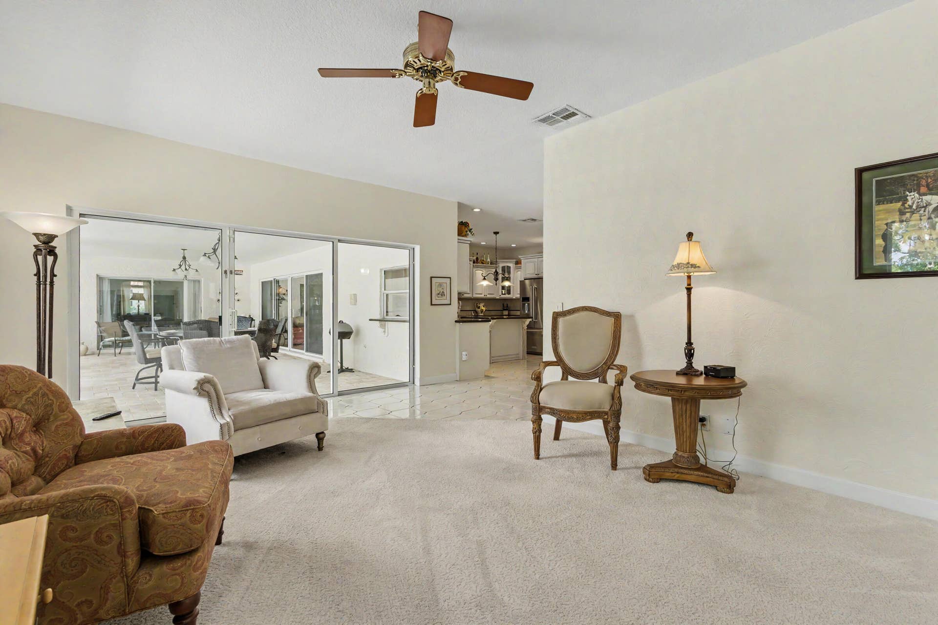 770 Ranch Road, Weston, FL 33326 Family room with access to Covered Patio