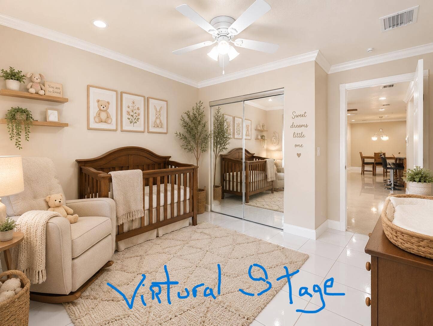 851 E Plantation Circle, Plantation, FL 33324 Virtual staged 2nd bedroom option baby's room