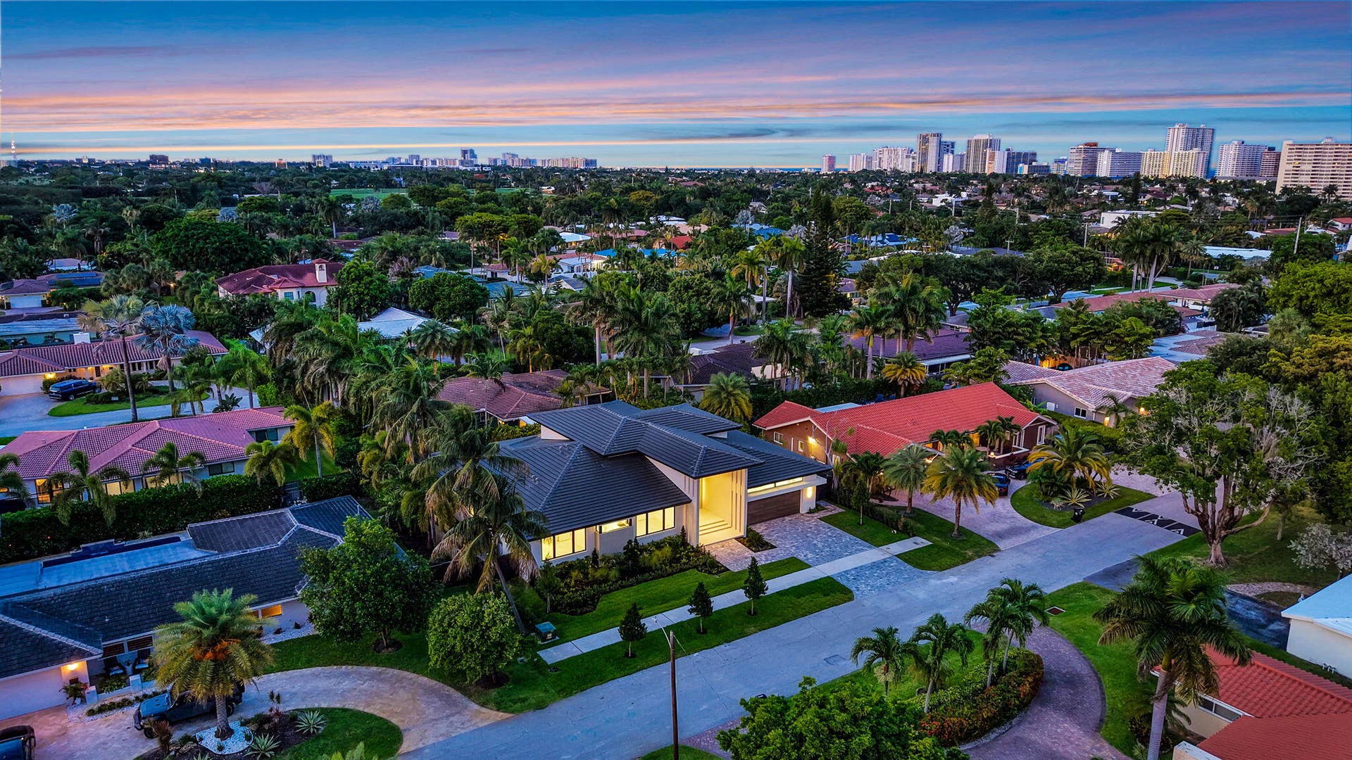 2717 NE 33rd Street, Fort Lauderdale, FL 33306 The overhead view highlights the property's lot position, private pool layout, and established Coral Ridge neighborhood setting.