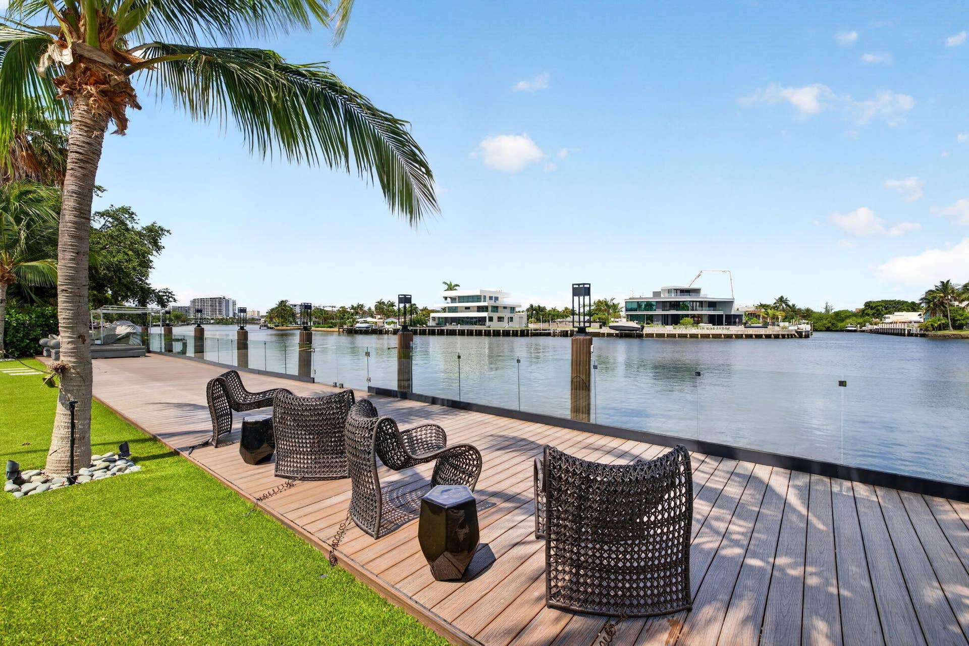 A premier riverfront lifestyle moment highlighting expansive water views, private dockage, and the rare sense of openness that defines this Middle River estate.