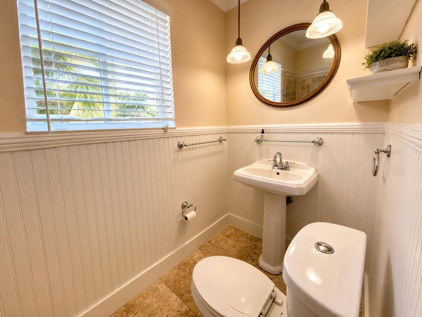 secondary bath with walk in shower