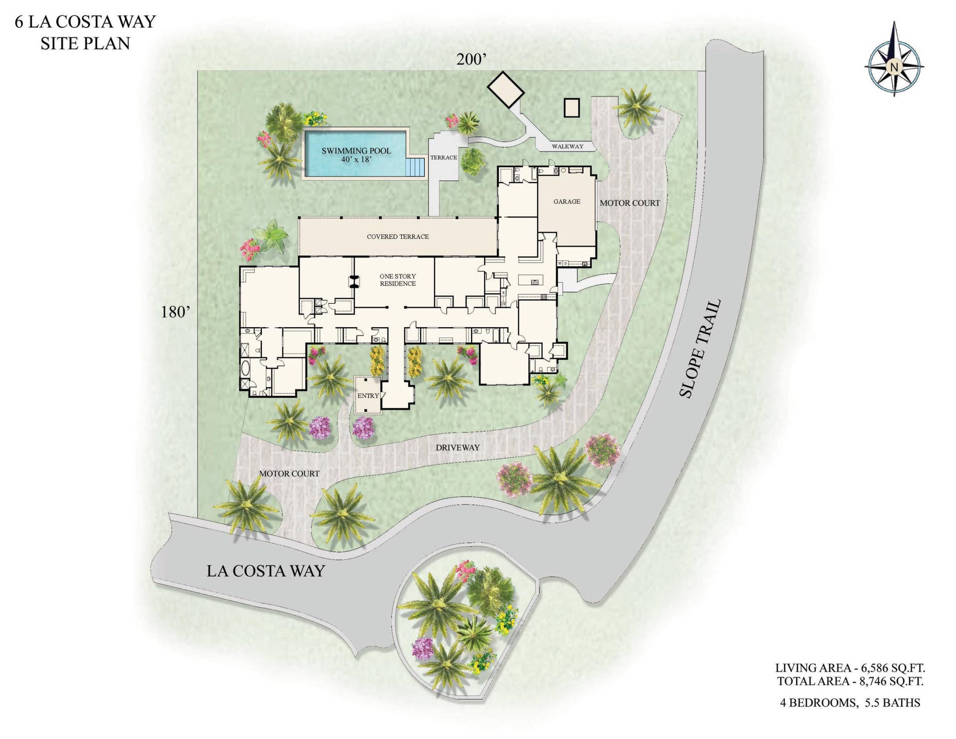 6 La Costa Way, Palm Beach, FL 33480 Site Plan