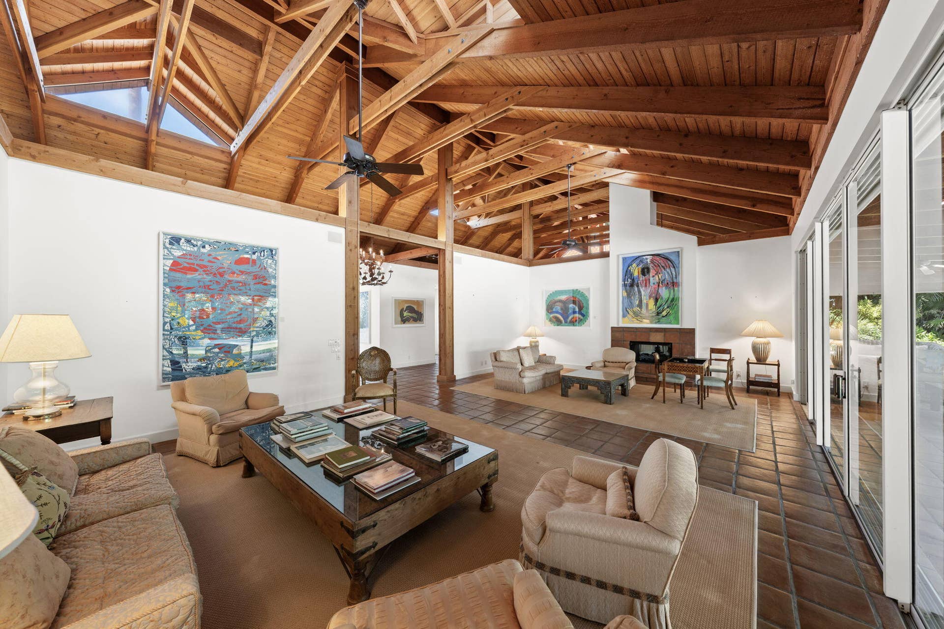 6 La Costa Way, Palm Beach, FL 33480 California Redwood Beams and 20ft high ceilings throughout.