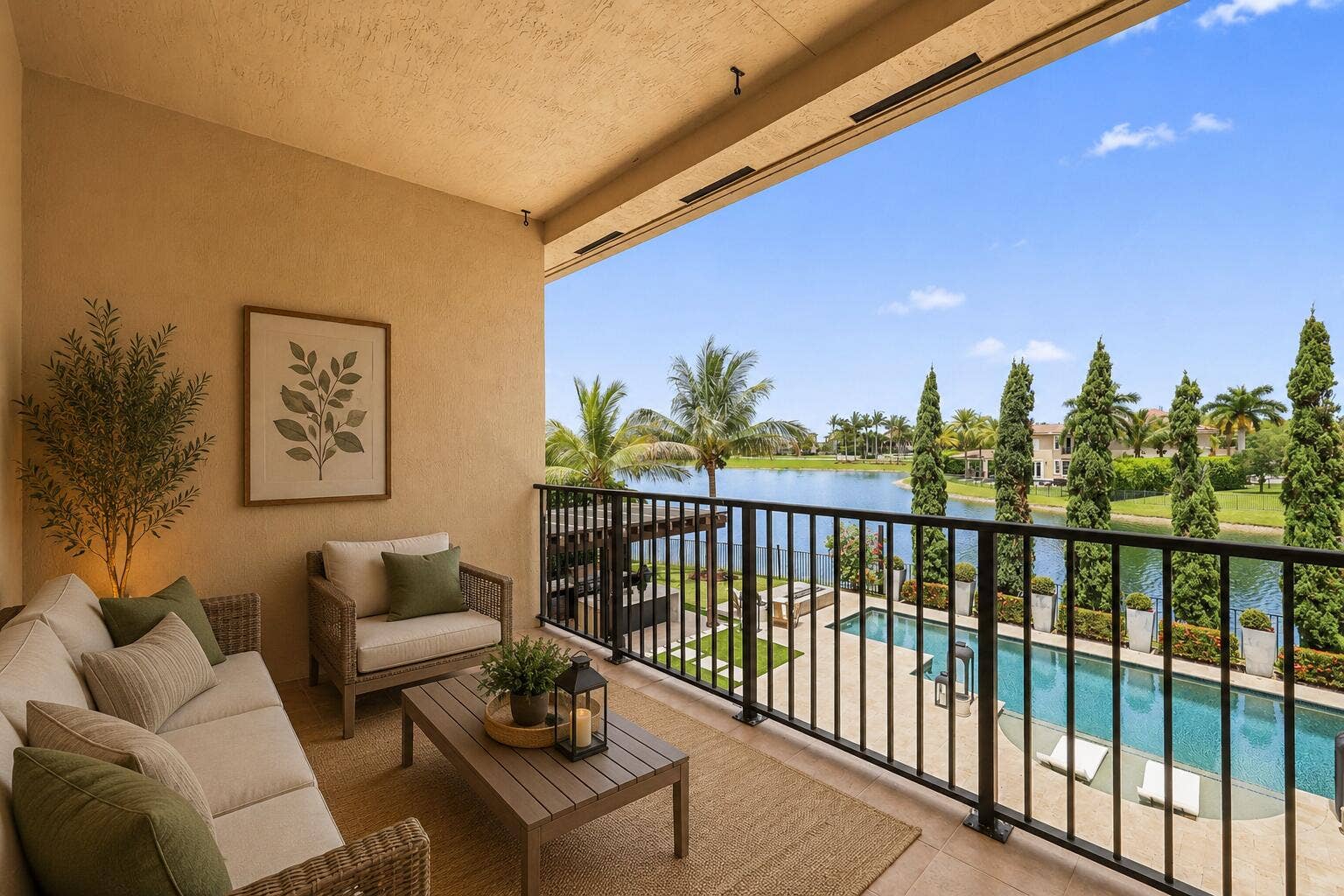 8861 Edgewater Place, Parkland, FL 33076 Upstairs back balcony off the primary bedroom