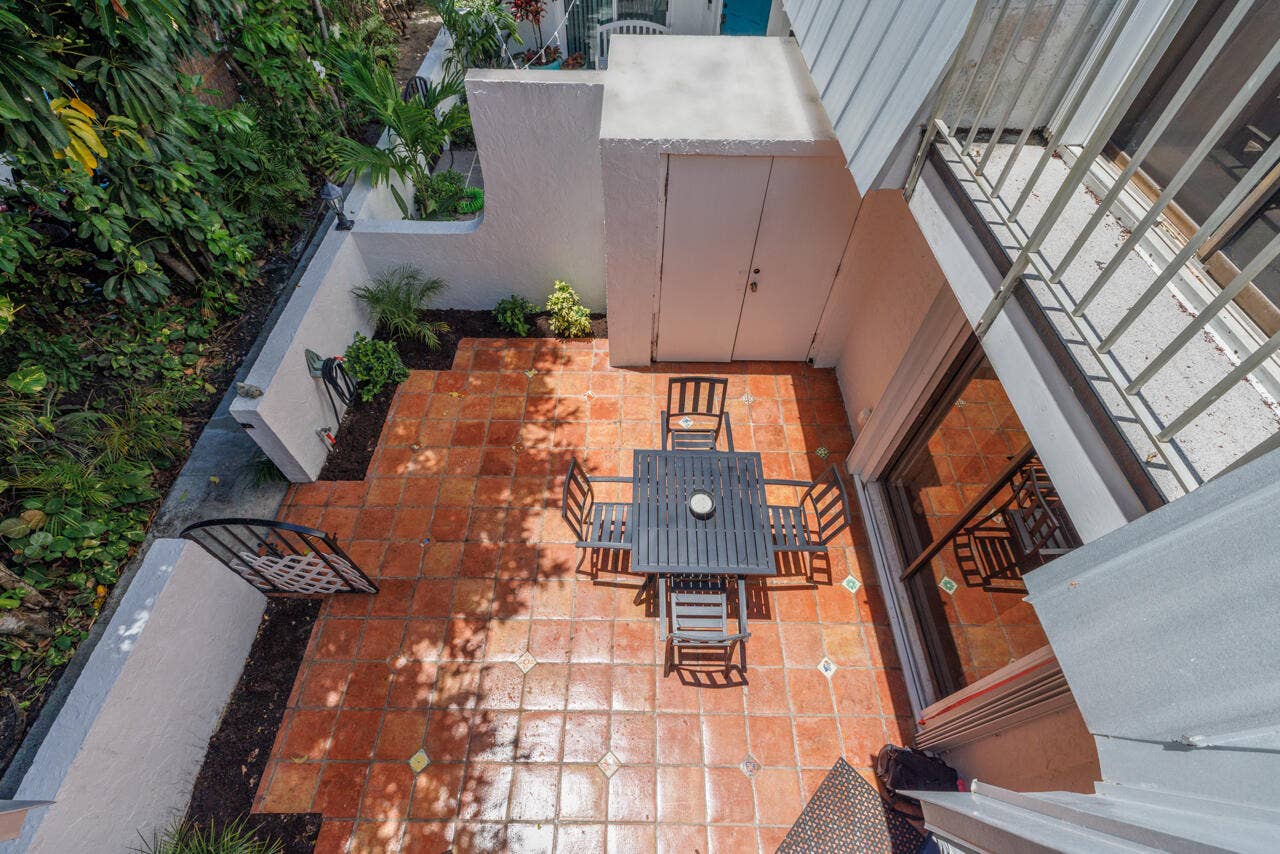 106 Linda Lane, #1, Palm Beach Shores, FL 33404 Balcony View of Courtyard