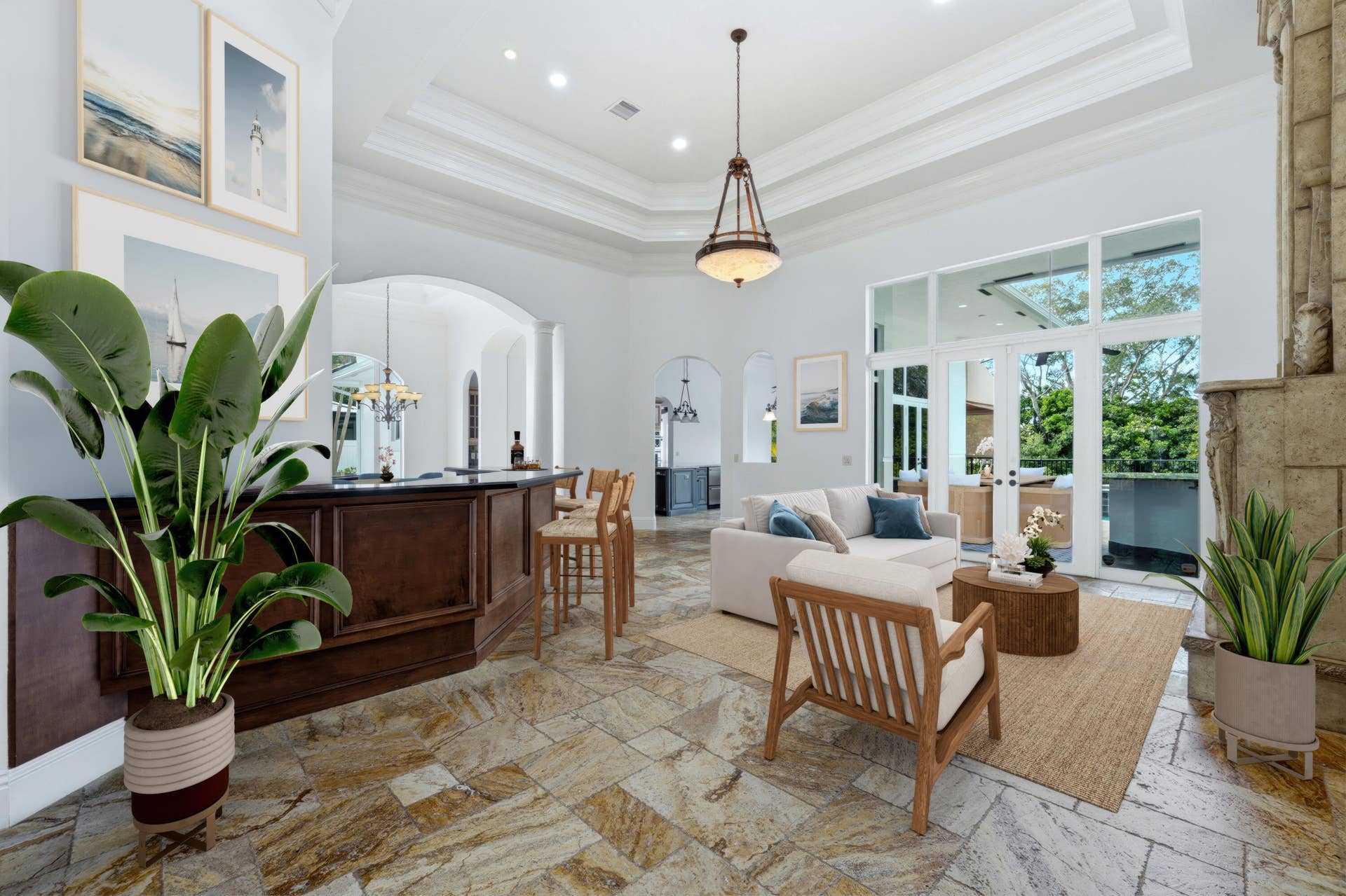 608 Inlet Road, North Palm Beach, FL 33408 VIRTUAL STAGED LIVING ROOM