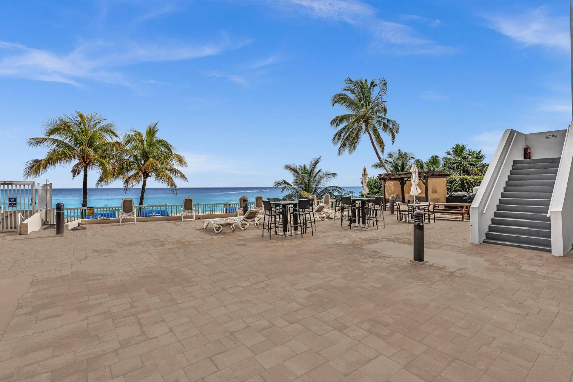 4020 Galt Ocean Drive, #703, Fort Lauderdale, FL 33308 Beach Patio with access to the Mezzanine Level