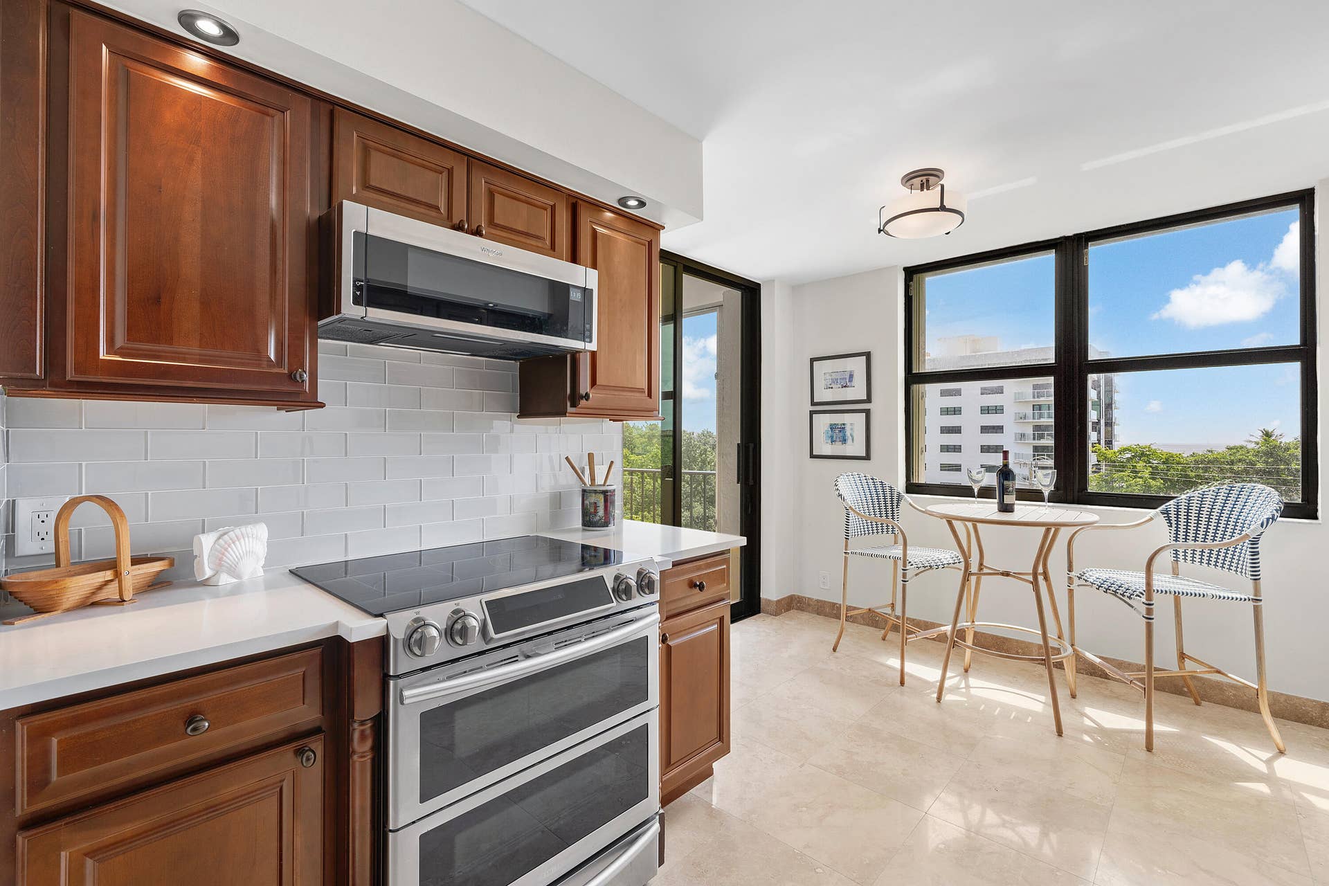 4600 S Ocean Boulevard, #602, Highland Beach, FL 33487 kitchen open to balcony