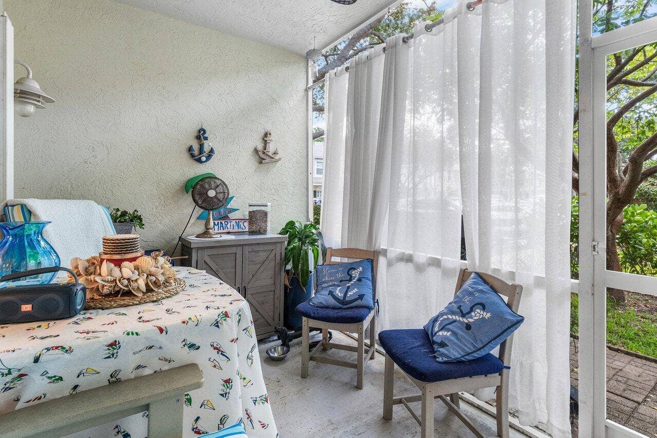 1022 Kokomo Key Lane, Delray Beach, FL 33483 Screen patio with storage