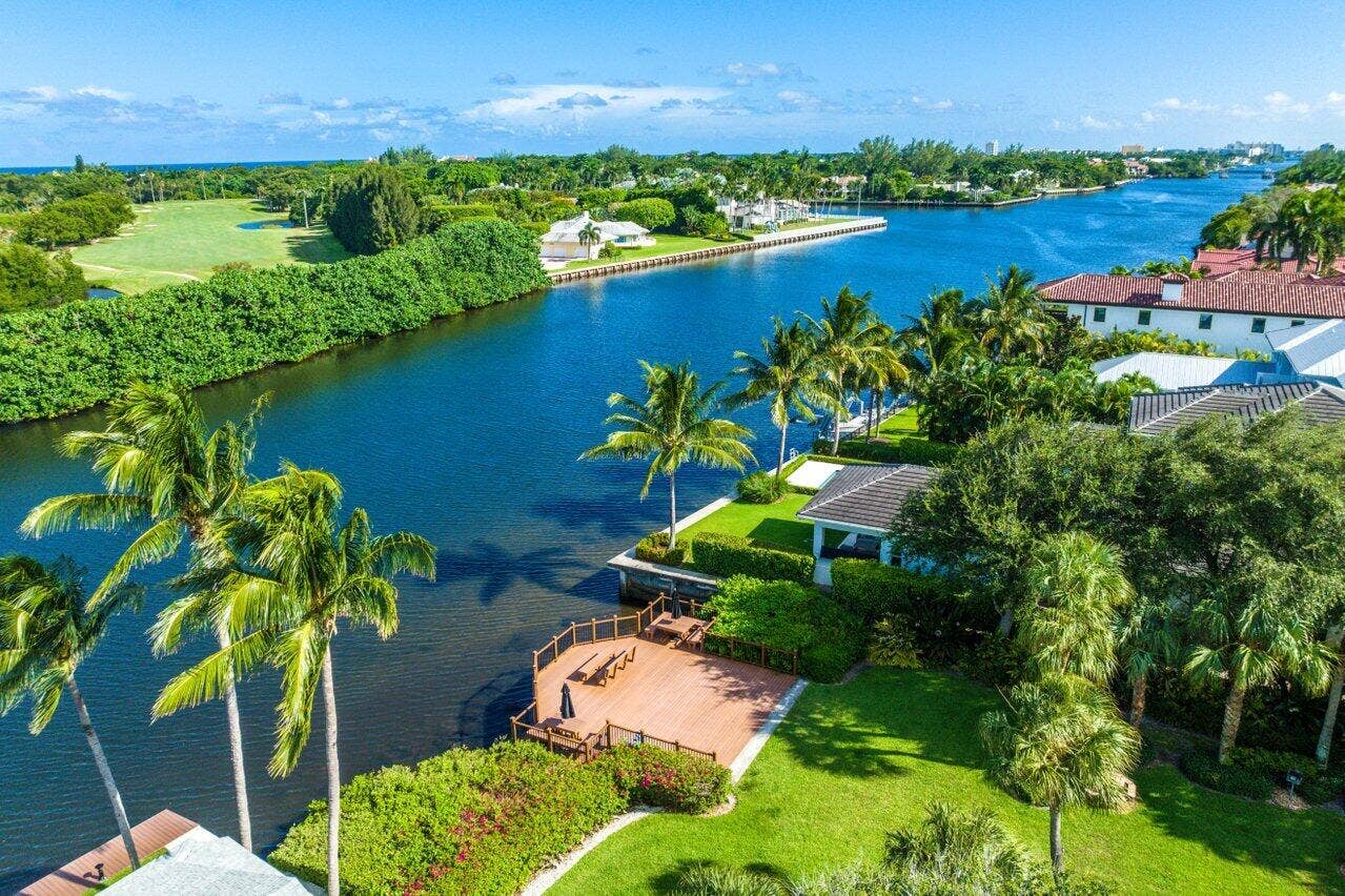 1022 Kokomo Key Lane, Delray Beach, FL 33483 Aerial view of dock