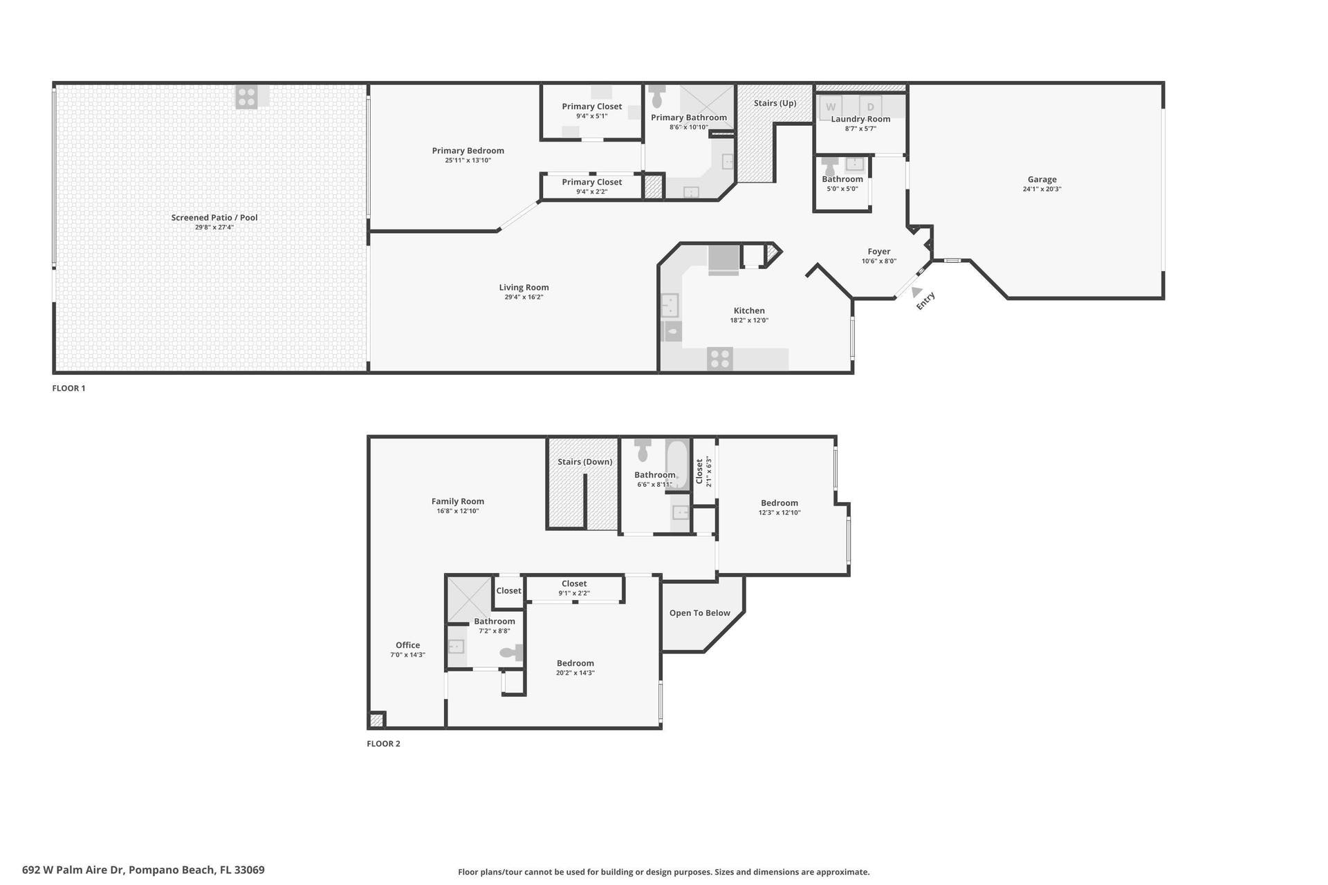 692 W Palm Aire Drive, Pompano Beach, FL 33069 Spacious 2 story Floor Plan With Owners Suite on 1St Floor 2nd Floor with a 2nd suite, Loft ,Family, 3rd Bedroom, & Full Bathroom