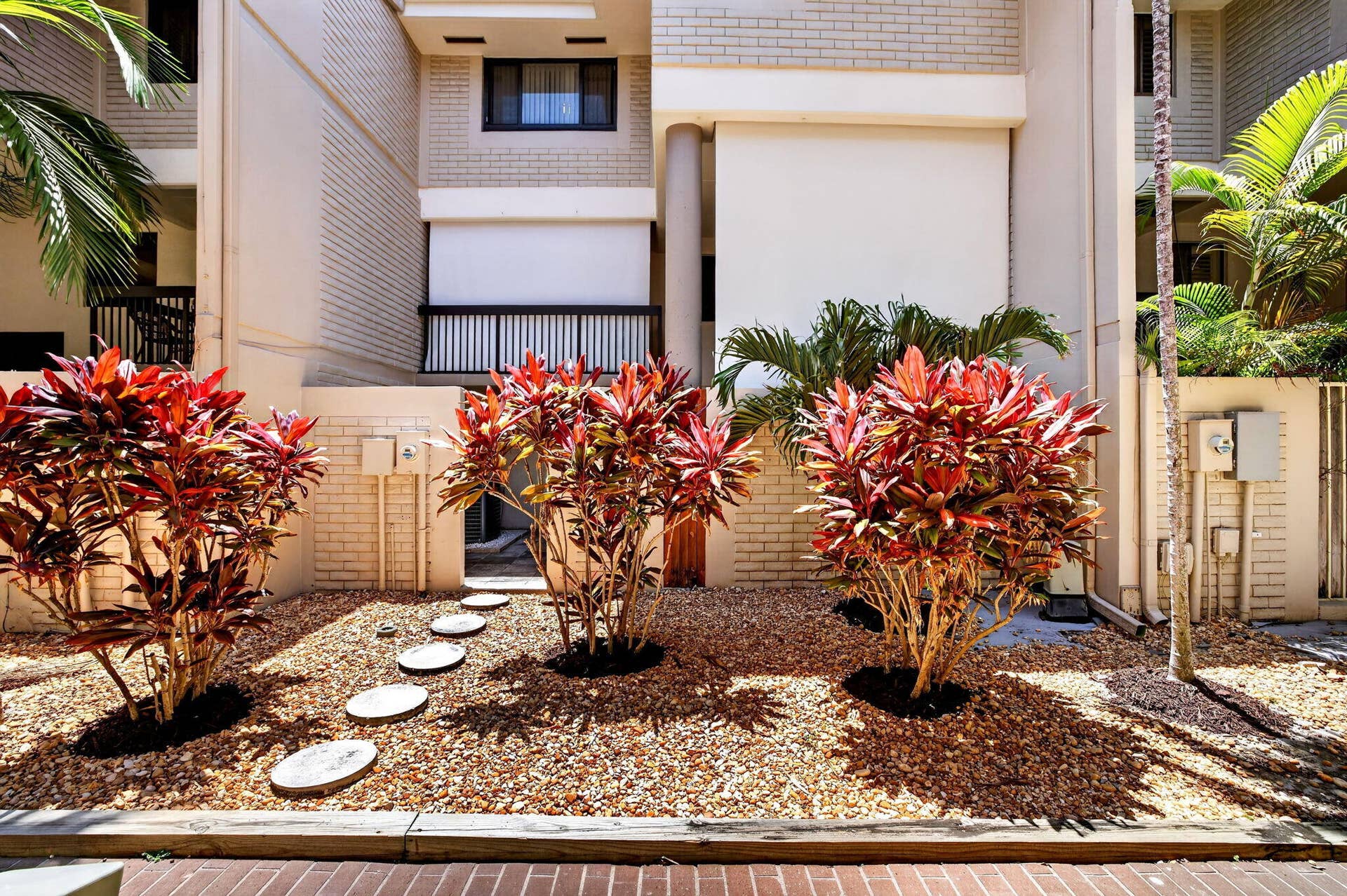 Outside of Unit, with privacy screens displayed