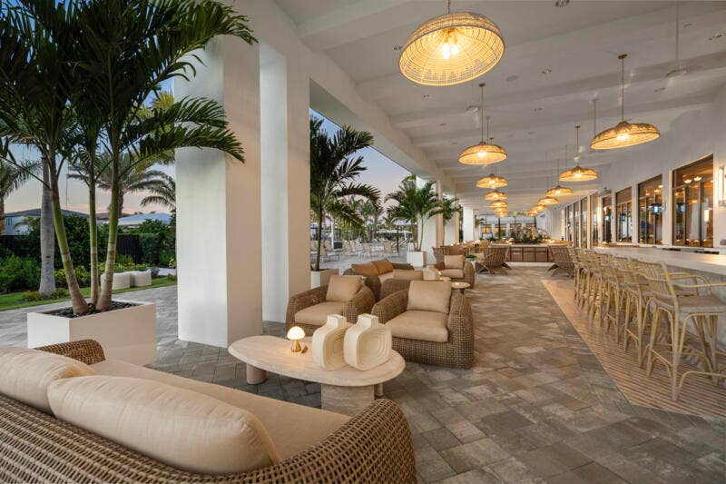 LOE Clubhouse-Outdoor Dining Dusk-3358
