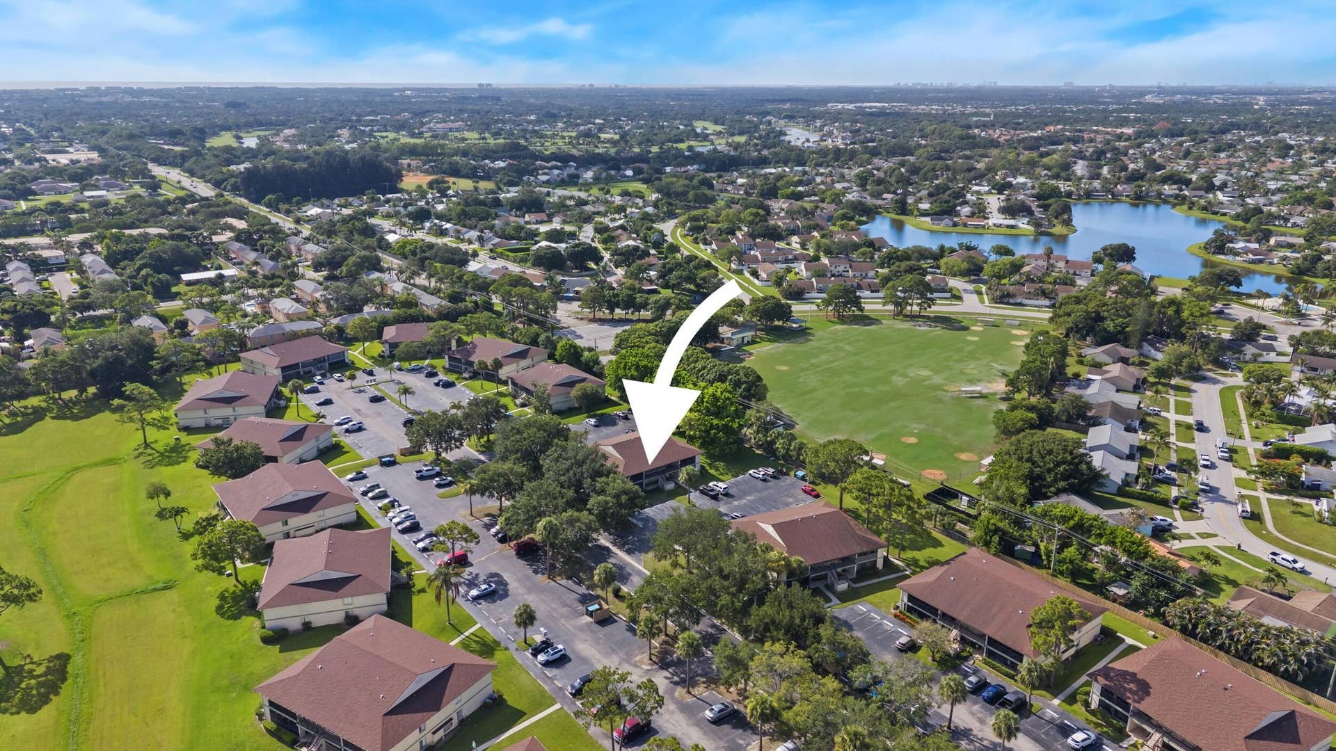 6314 Chasewood Drive, #E, Jupiter, FL 33458 Aerial marking location of unit