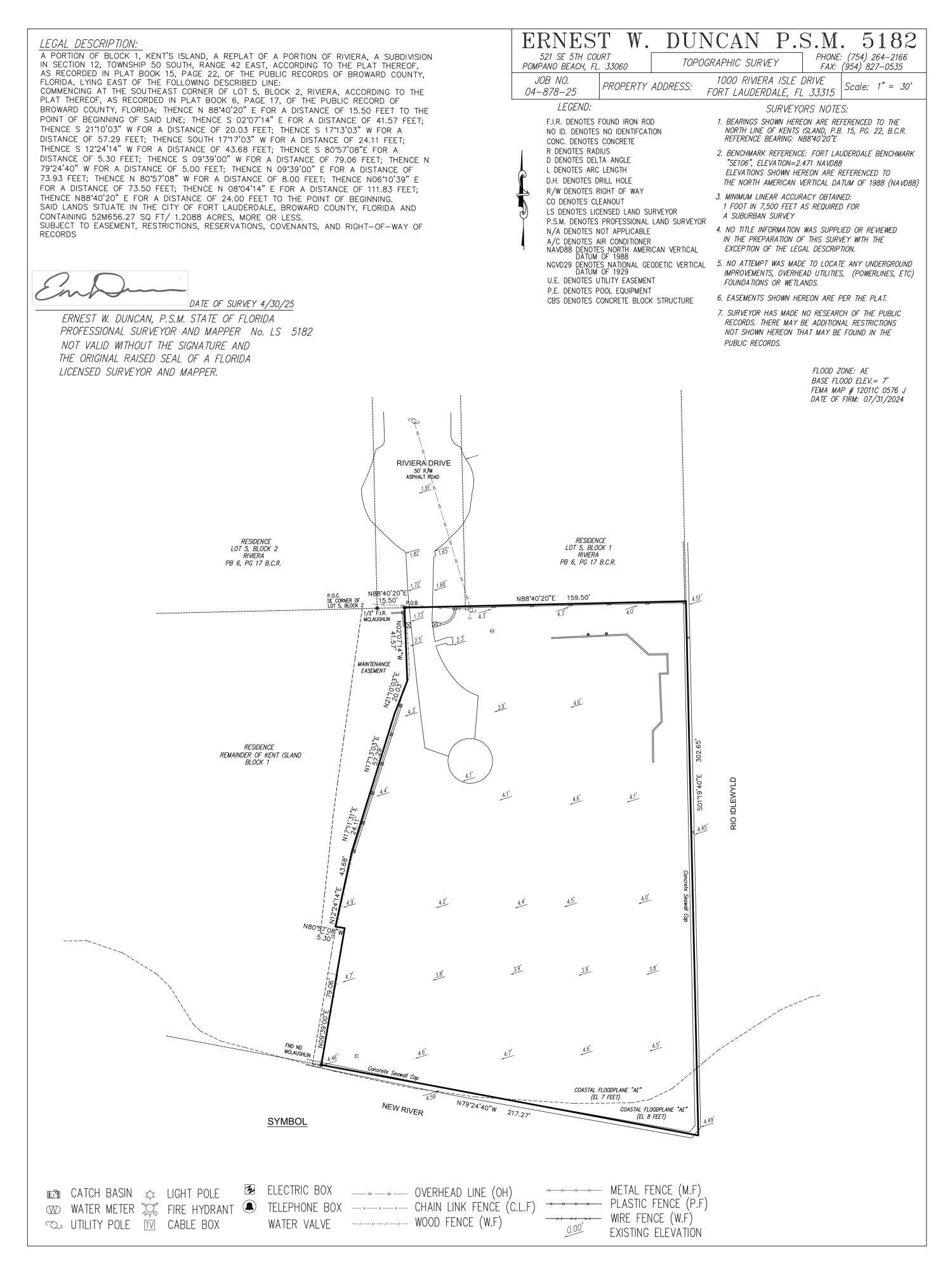 1000 Riviera Isle Drive, Fort Lauderdale, FL 33301 20250425_1000_RIVIERA_FTL_SURVEY