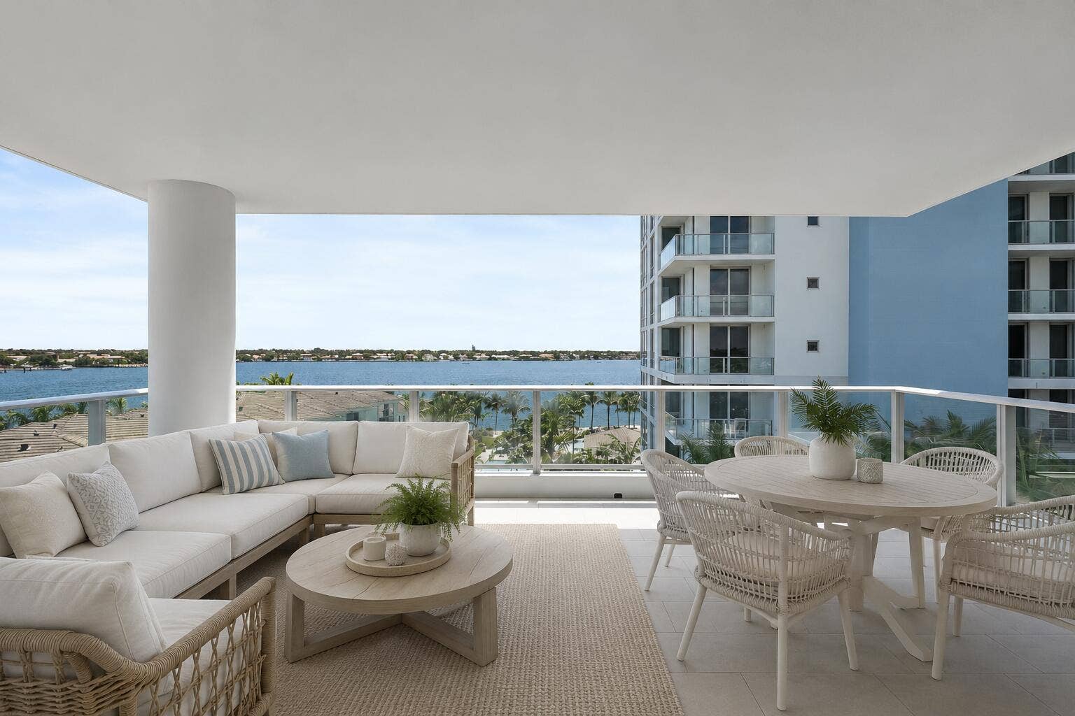 1 Water Club Way, #604, North Palm Beach, FL 33408 Virtually staged balcony