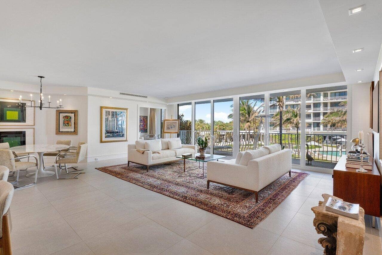 2000 S Ocean Boulevard, #103, Palm Beach, FL 33480 Dining Room & Living Room
