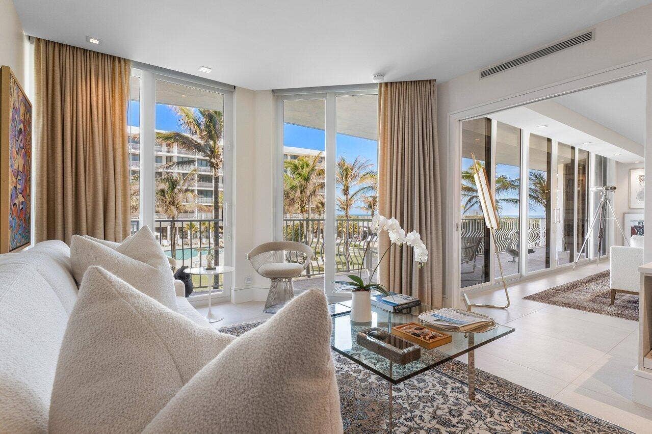 2000 S Ocean Boulevard, #103, Palm Beach, FL 33480 Guest Bedroom with Ocean Views