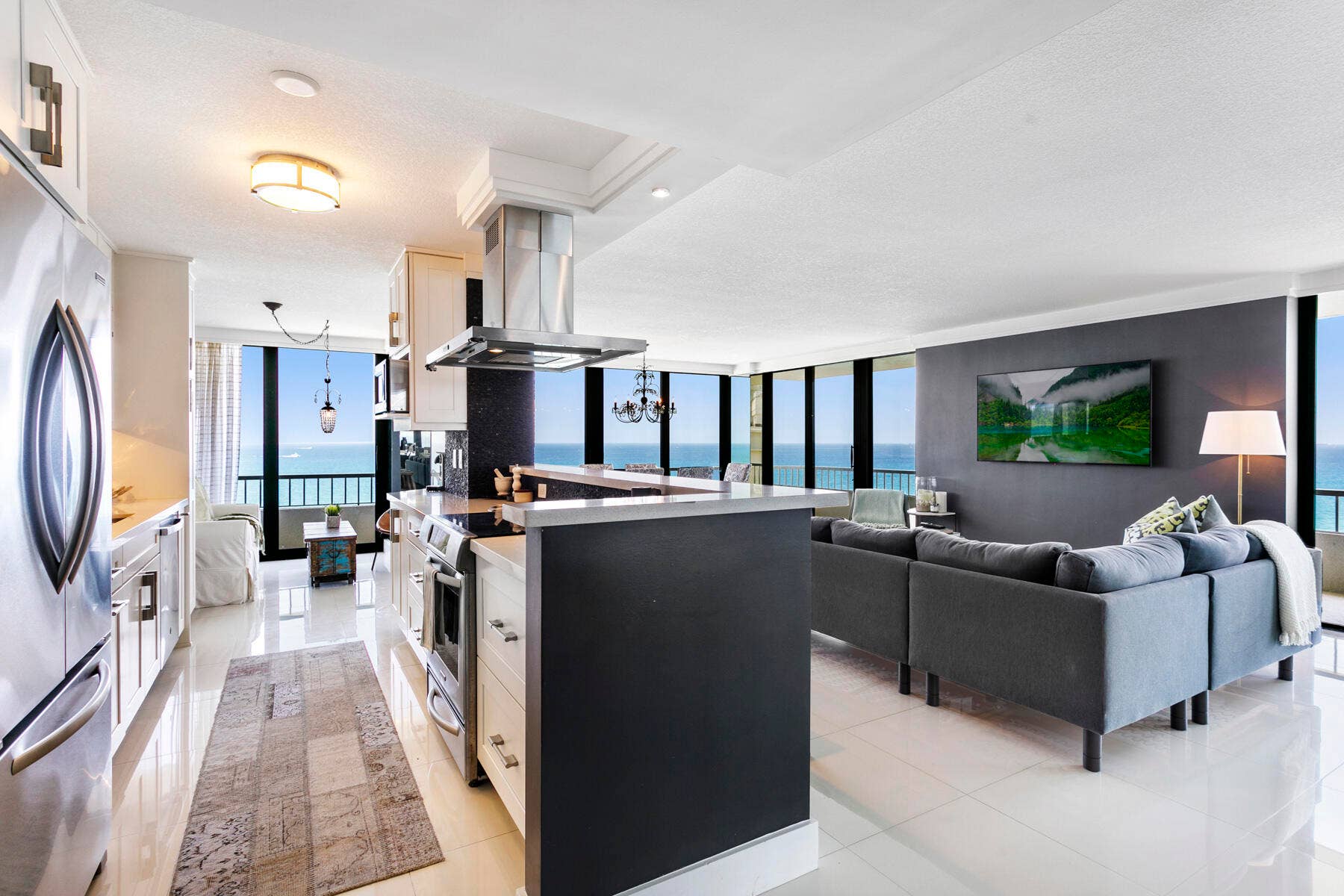 5510 N Ocean Drive, #12a, Singer Island, FL 33404 Kitchen-Living room open floor plan