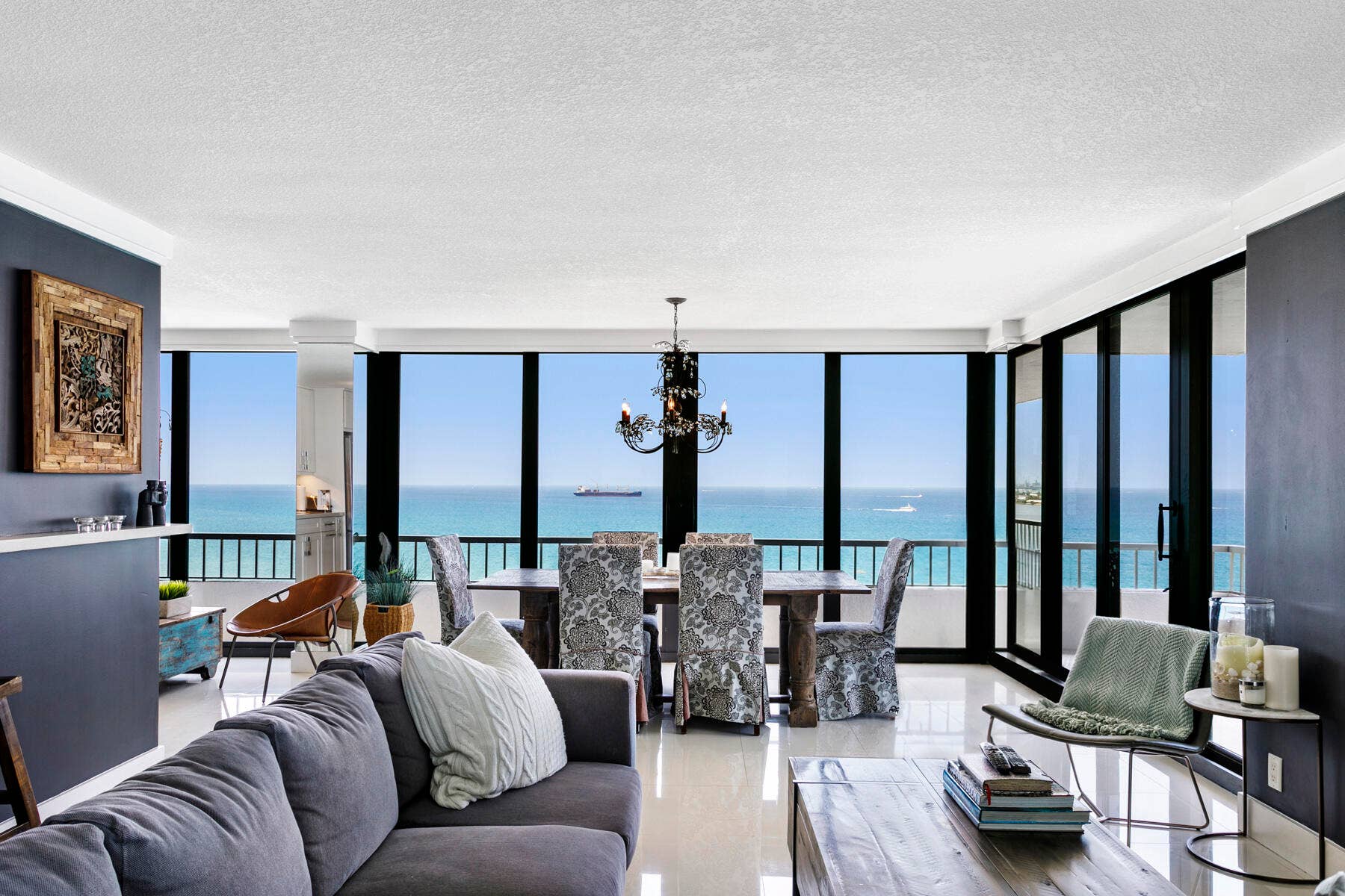 5510 N Ocean Drive, #12a, Singer Island, FL 33404 Living-dining room