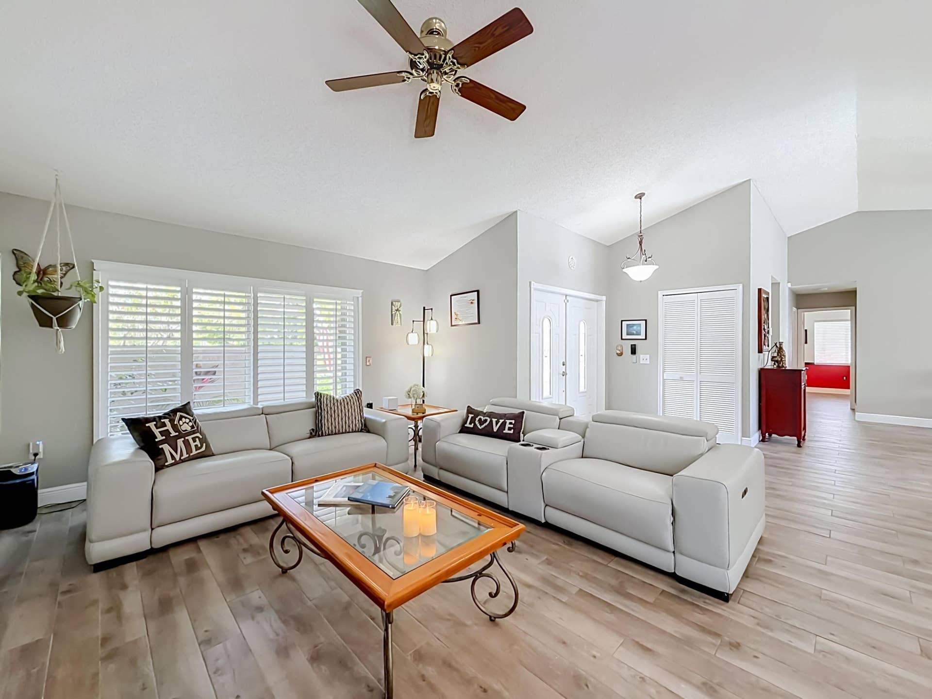 16751 Redwood Way, Weston, FL 33326 Family/Living room, with view of front door, foyer and hallway to 2 ways split