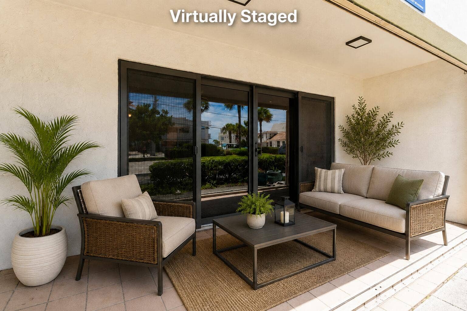 4140 N Ocean Drive, #101e, Lauderdale By The Sea, FL 33308 Virtually Staged Patio Area