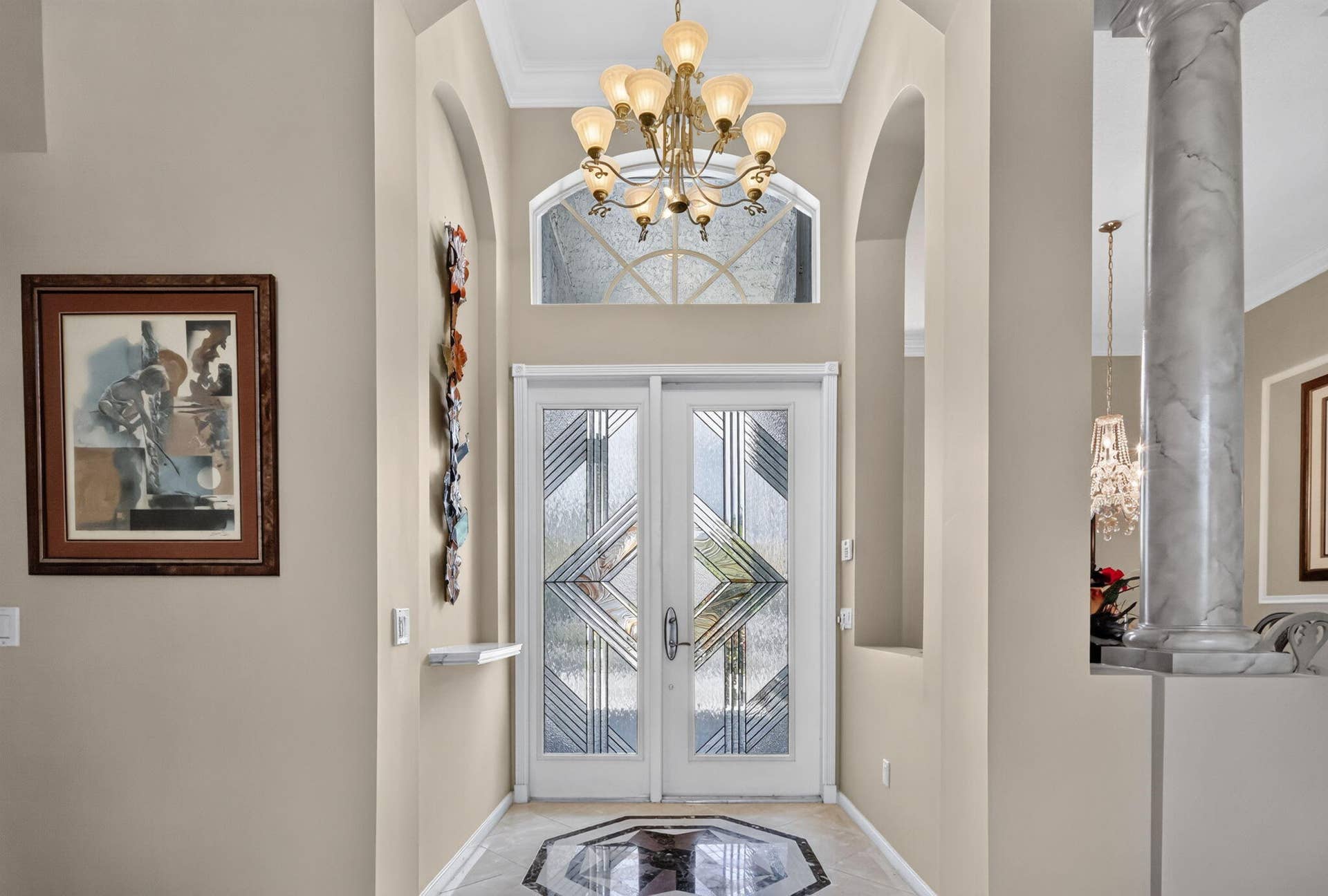 Architectural niche perfect for displaying your favorite art work.