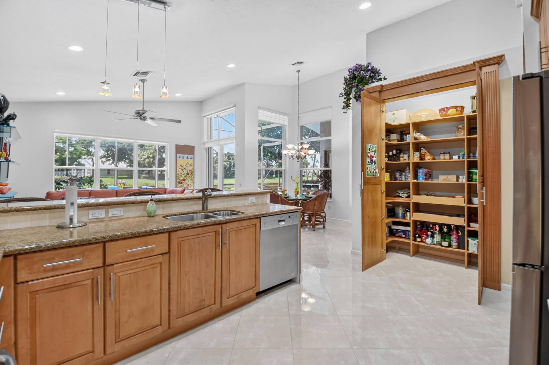 Abundant custom wood cabinets