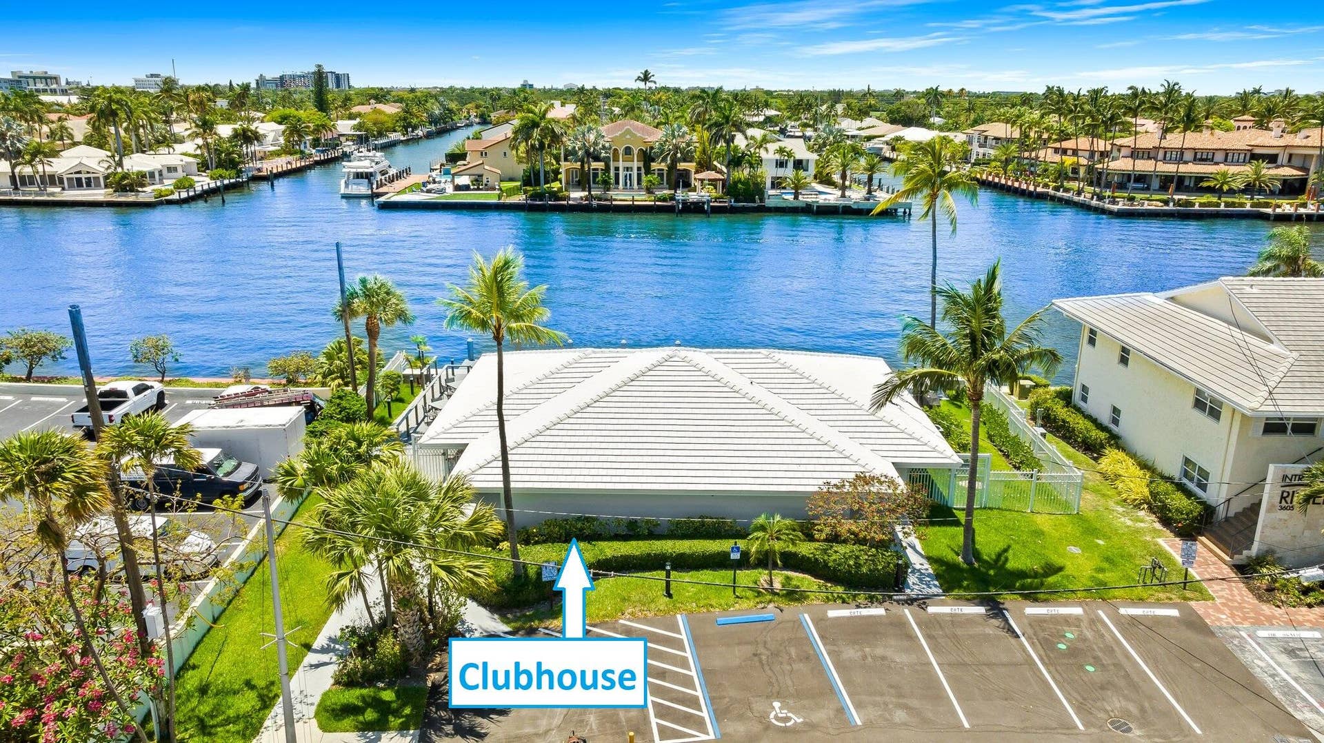 Clubhouse facing west