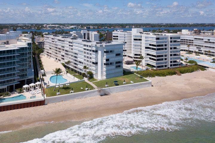 3570 S Ocean Boulevard, #806, Palm Beach, FL 33480 12-Tuscany Aerial of Building