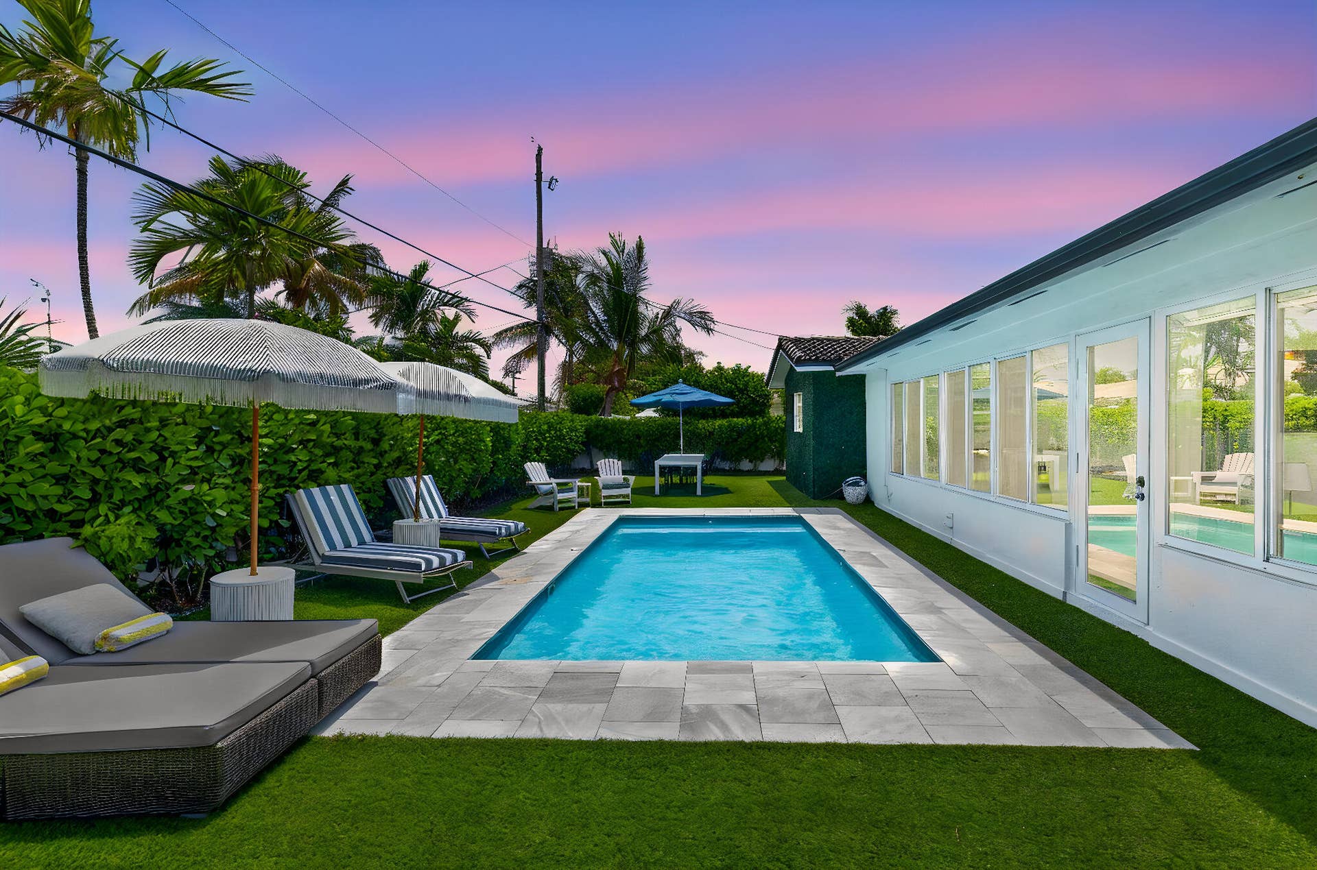 2917 NE 35th Court, Lighthouse Point, FL 33064 Dusk - virtually staged.