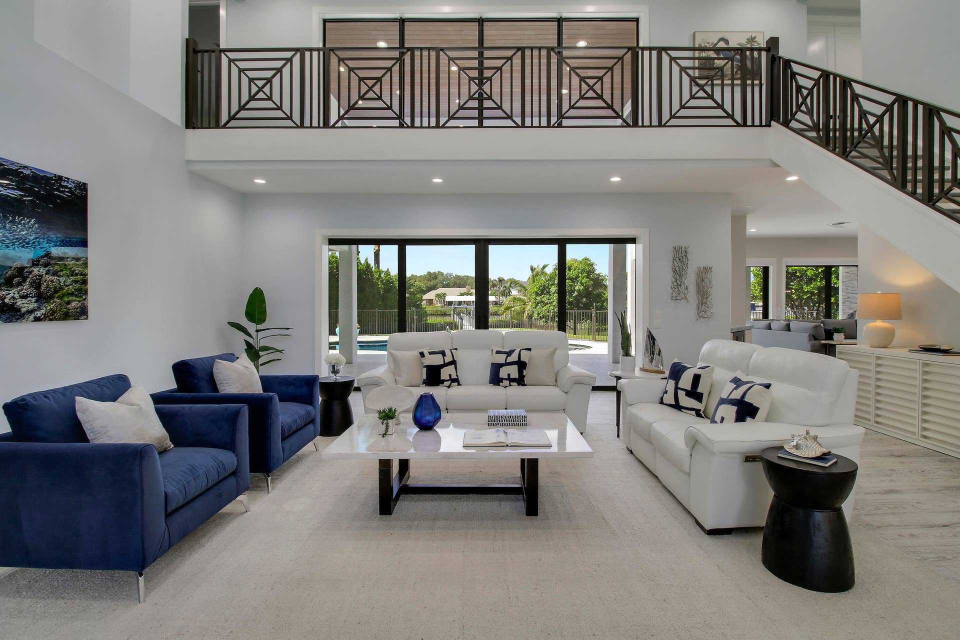 18411 SE Lakeside Drive, Jupiter, FL 33469 Front Living with Vaulted Ceilings