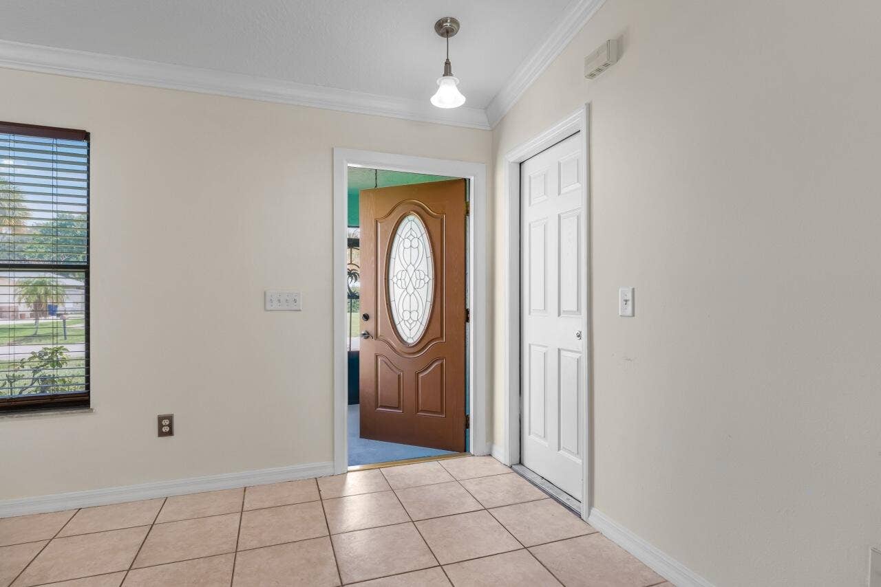 Entry Garage door on right